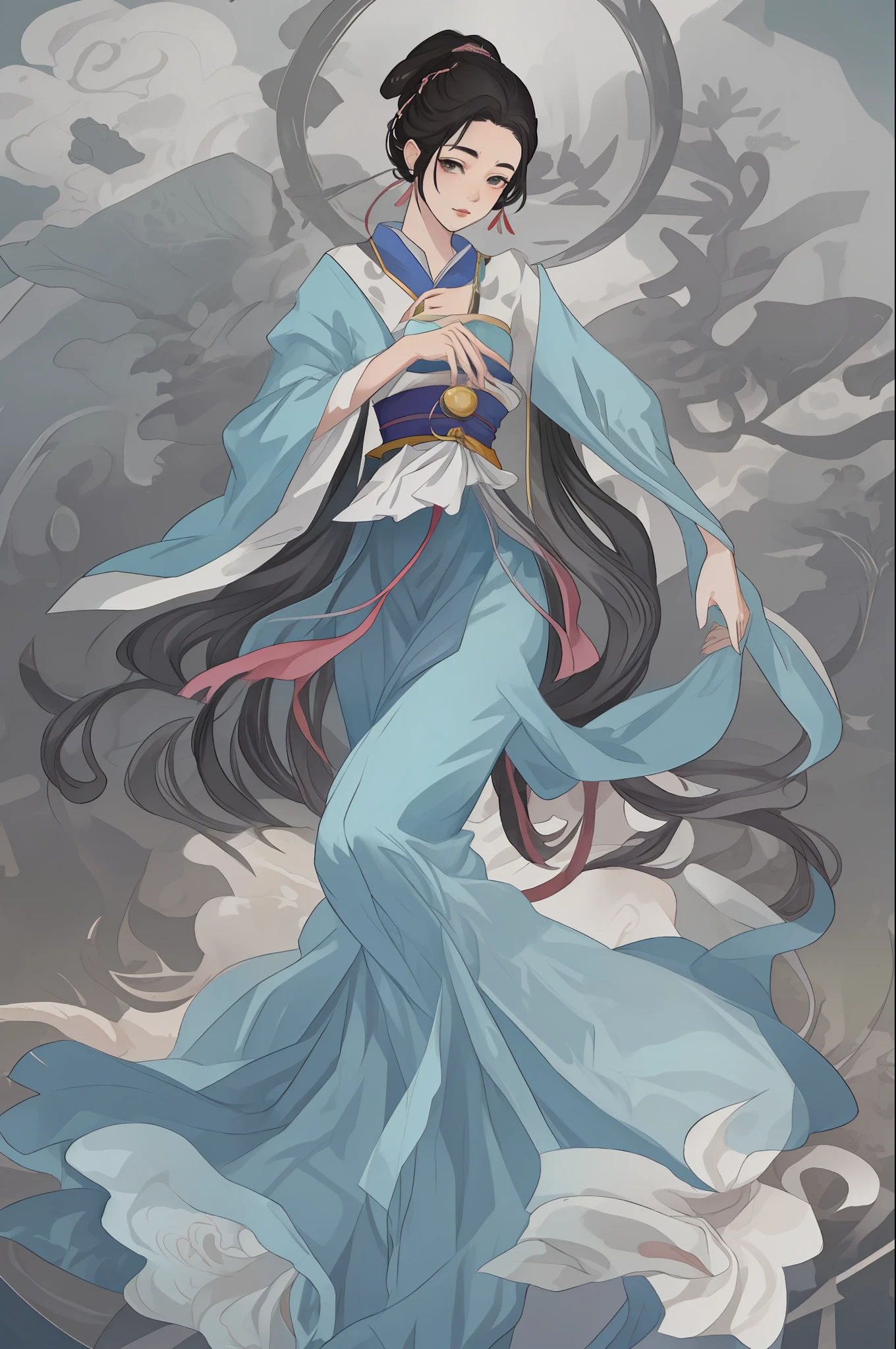 A beautiful girl in ancient China, aloof temperament, rose red long dress, huge plum blossoms, standing under a tree, sunshine, clear face, masterpiece, super detailed, epic composition, high quality, highest quality, 4k --v 6
