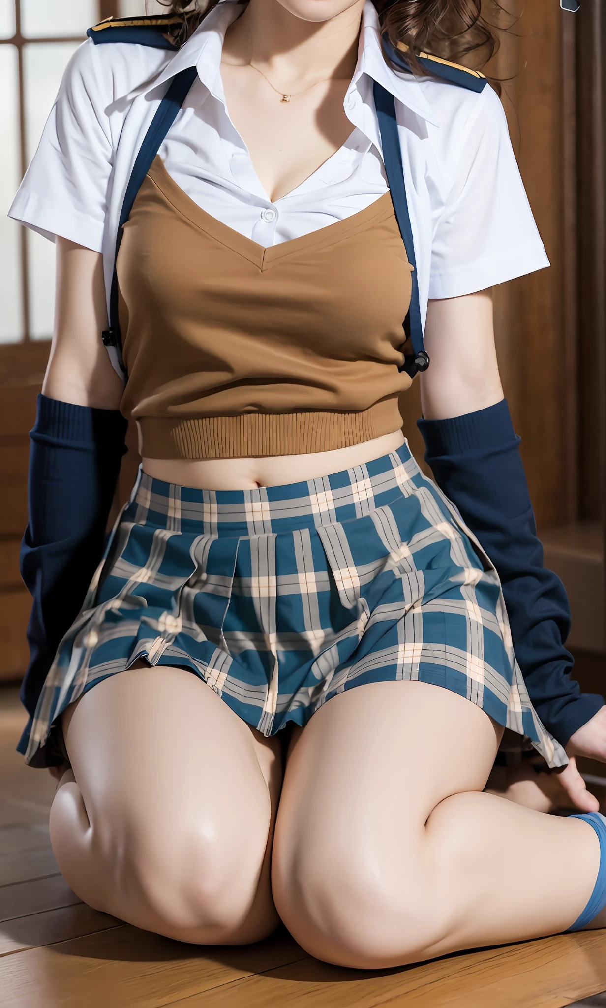 ulzzang-6500-v1.1, (Raw photo:1.2), (Photorealistic:1.4), Beautiful detailed girl, Very detailed eyes and face, Beautiful detailed eyes, Ridiculous, Incredibly ridiculous, Huge file size, Ultra detailed, High Definition, Very detailed, Best quality, Masterpiece, Kemomimi, ((Japan Girls' High School Uniform)), Illustration, Very detailed, CG, unification, 8k wallpaper, fantastic, fine details, masterpiece, top quality, highly detailed cg uniform 8k wallpaper, light on face, movie lighting, girl, gal, (((without panties)), ((dynamic pose))), (camel toe), (half), (high socks), (crotch open leg sitting)), (pubic area is visible), (pubic hair protruding), short hairstyle, curly hair, bare feet, (wearing a skirt), flipping up a skirt, flipping up clothes with your mouth to show underwear, neckline, navel, t-shirt, (wearing uniform)), clothes lift,