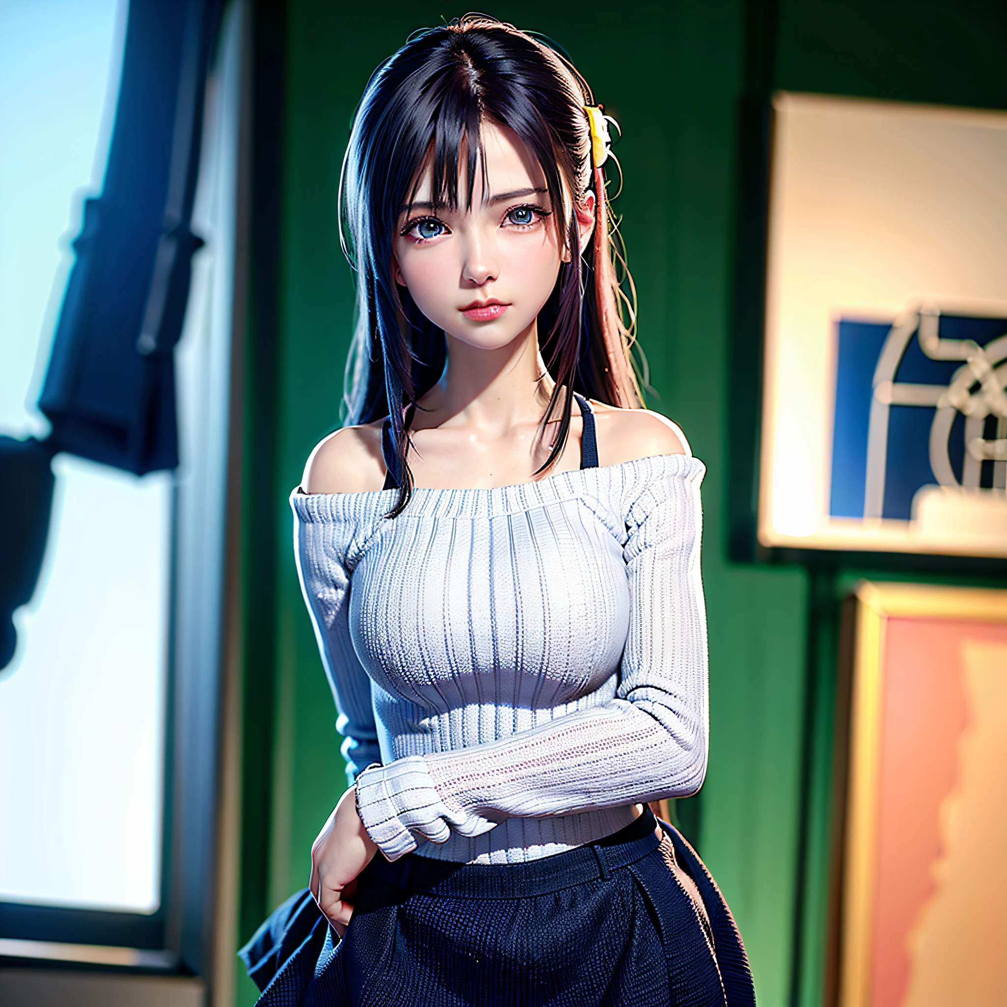 (8k, RAW photo, best quality, masterpiece:1.2), (realistic, photo-realistic:1.37),1 girl,cute,blue eyes, (solo),detailed faceponytail, dramatic angle,
,office,looking at viewer,pov,cyberpunk,