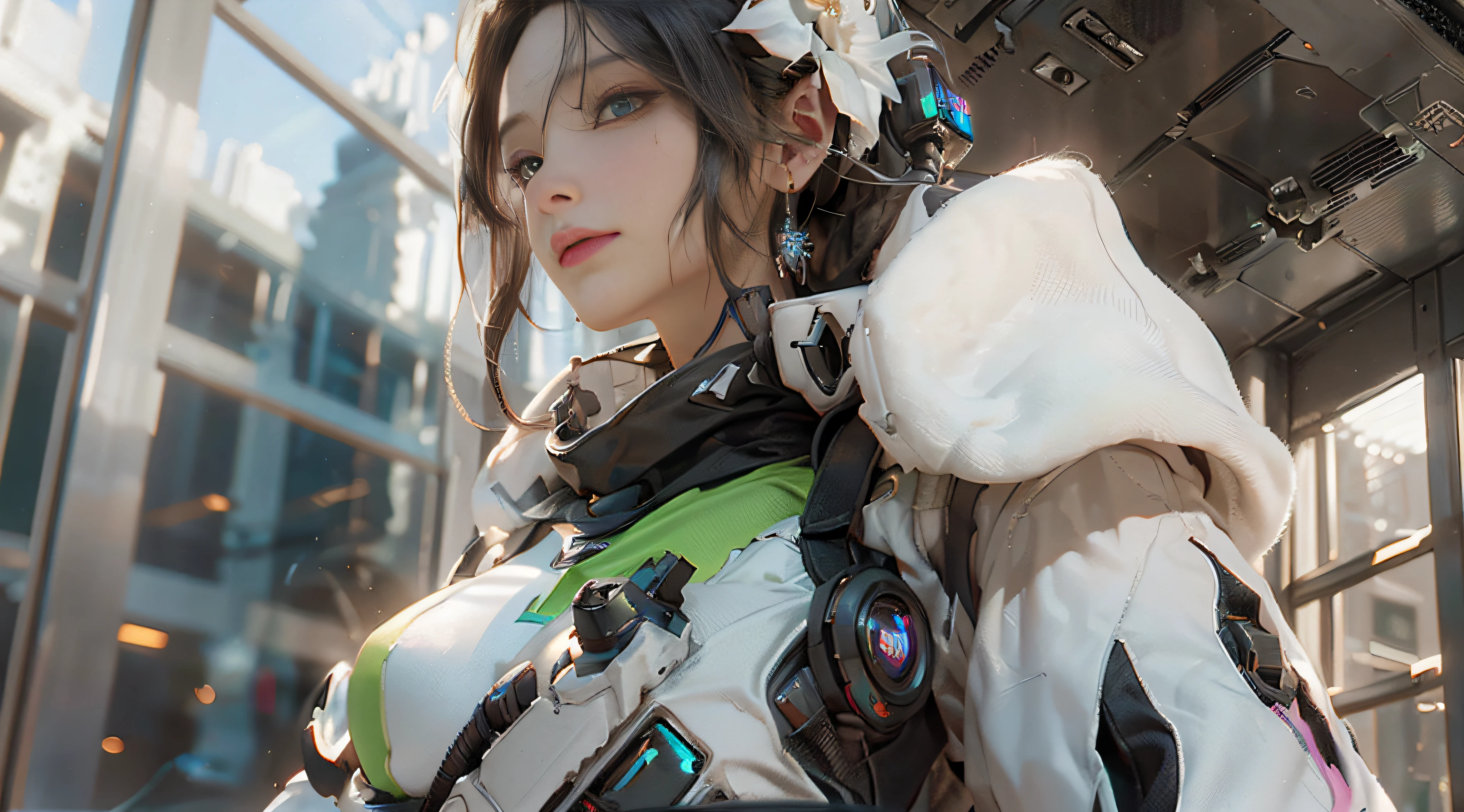 ((Best quality)), ((masterpiece)), (detailed:1.4), 3D, an image of a beautiful cyberpunk female,HDR (High Dynamic Range),Ray Tracing,NVIDIA RTX,Super-Resolution,Unreal 5,Subsurface scattering,PBR Texturing,Post-processing,Anisotropic Filtering,Depth-of-field,Maximum clarity and sharpness,Multi-layered textures,Albedo and Specular maps,Surface shading,Accurate simulation of light-material interaction,Perfect proportions,Octane Render,Two-tone lighting,Wide aperture,Low ISO,White balance,Rule of thirds,8K RAW,