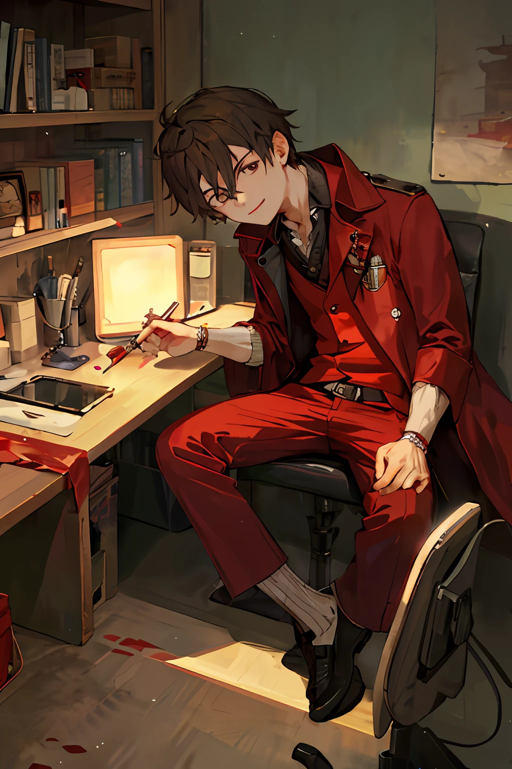 Boy studying something revolutionary that makes him make money
