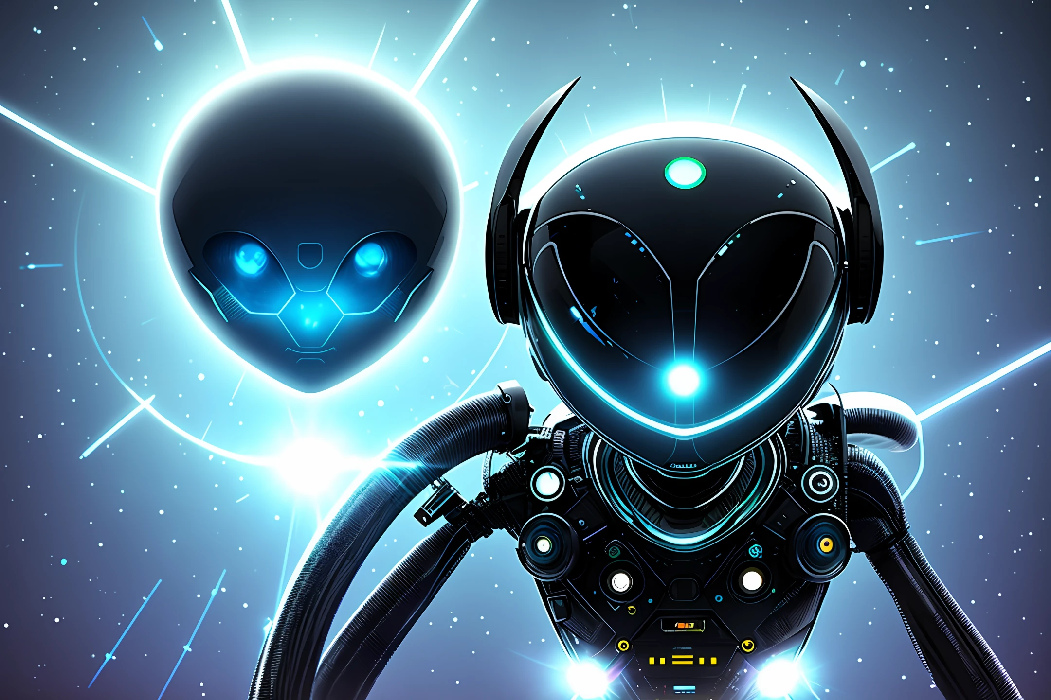 Internet robot with alien face