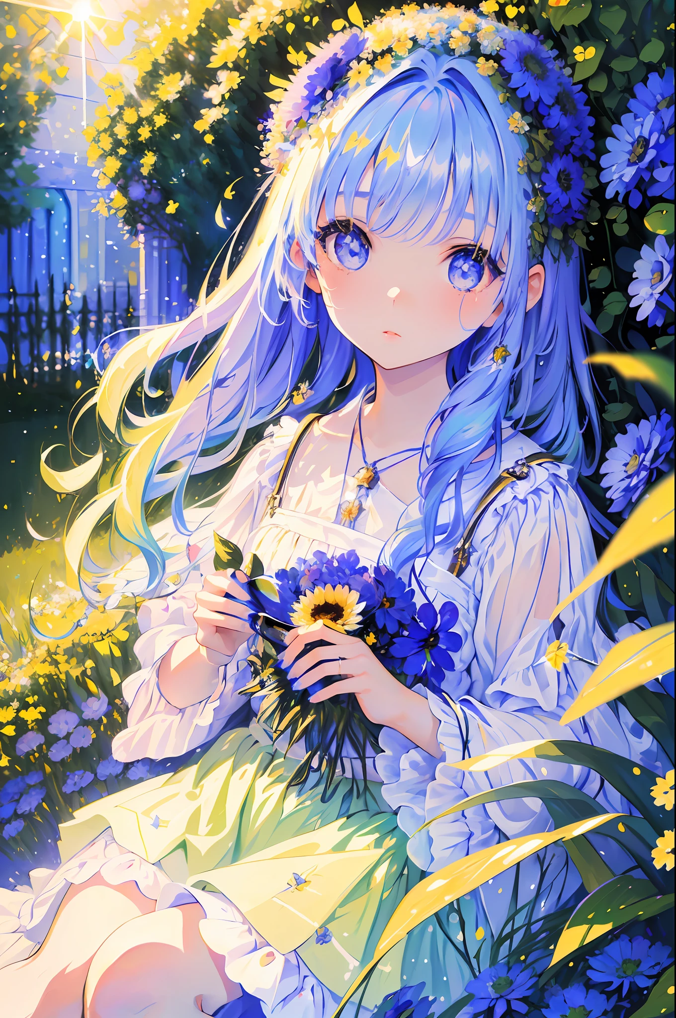 Cornflower art, dreamy (petite and beautiful detail-eyed girl. The depth of field in the photos was perfect and the lens flare added a nice touch. girl