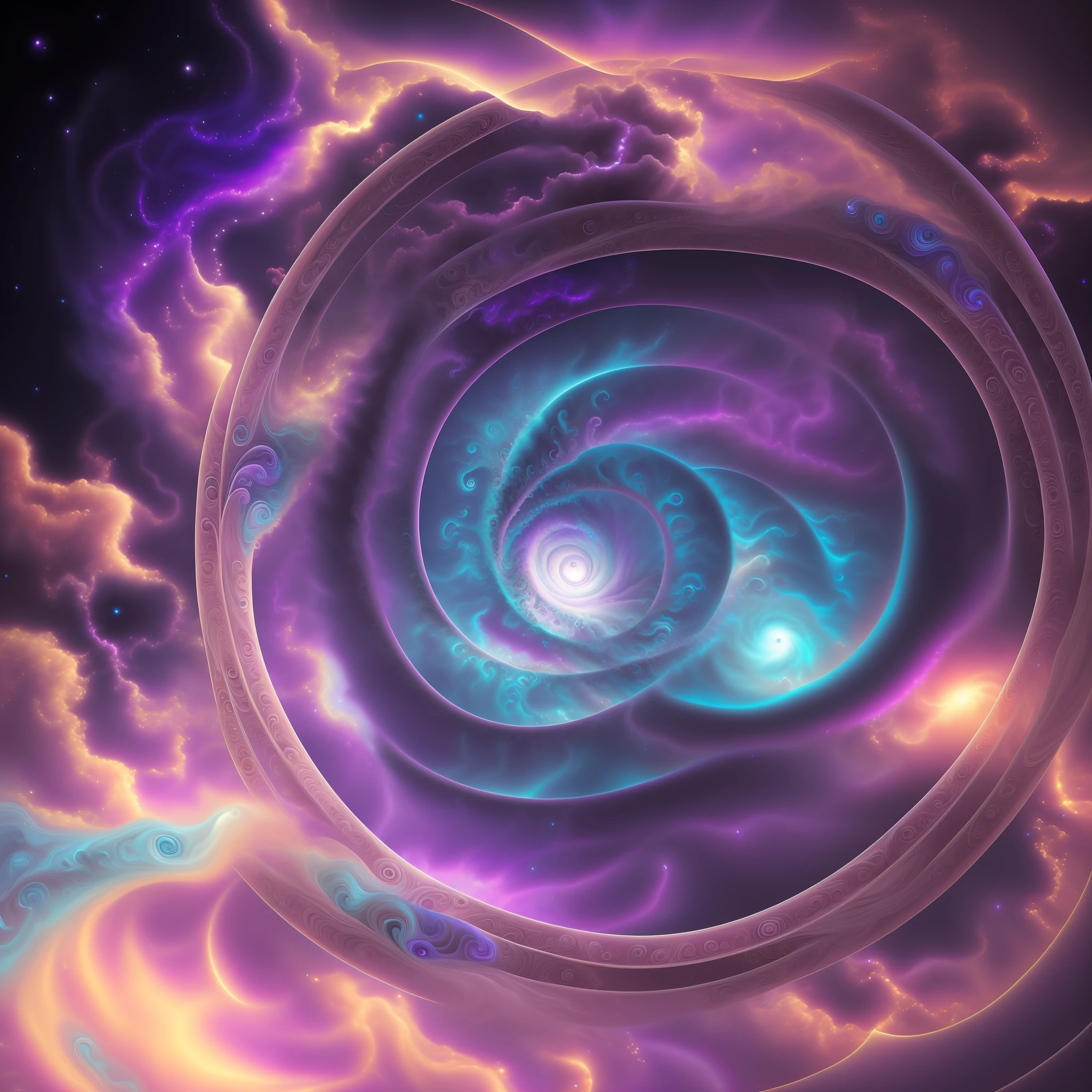 a close up of a spiral with a blue and purple swirl, cloud vortex, 4k highly detailed digital art, swirling vortex of energy, astral background, swirling magical energy, glowing swirling mist, cosmic energy wires, fractal dreamscape, surreal space, swirling water cosmos, spiral clouds, surreal mystical atmosphere, space molecules, dreamlike digital painting, spiral heavens