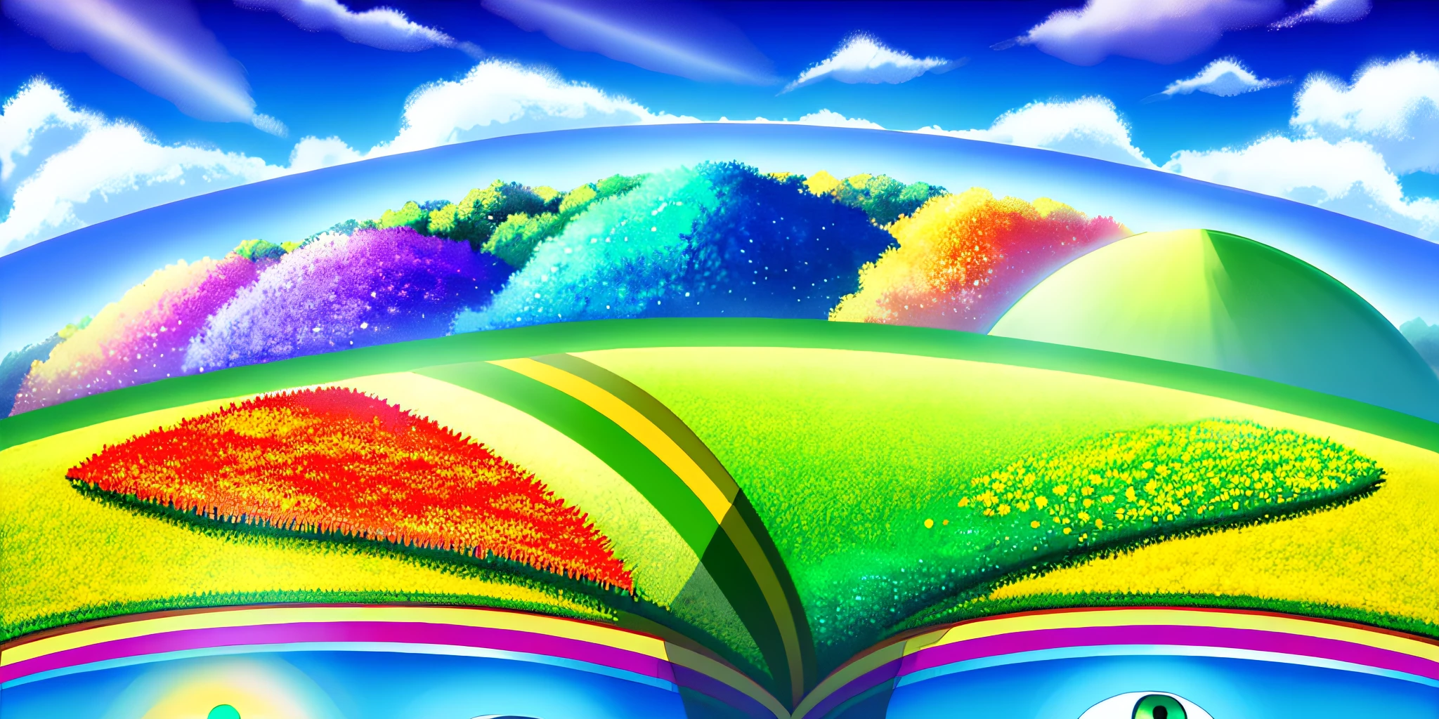 (The Magic of the Four Seasons), generate colorful and eye-catching illustrations about the four seasons.