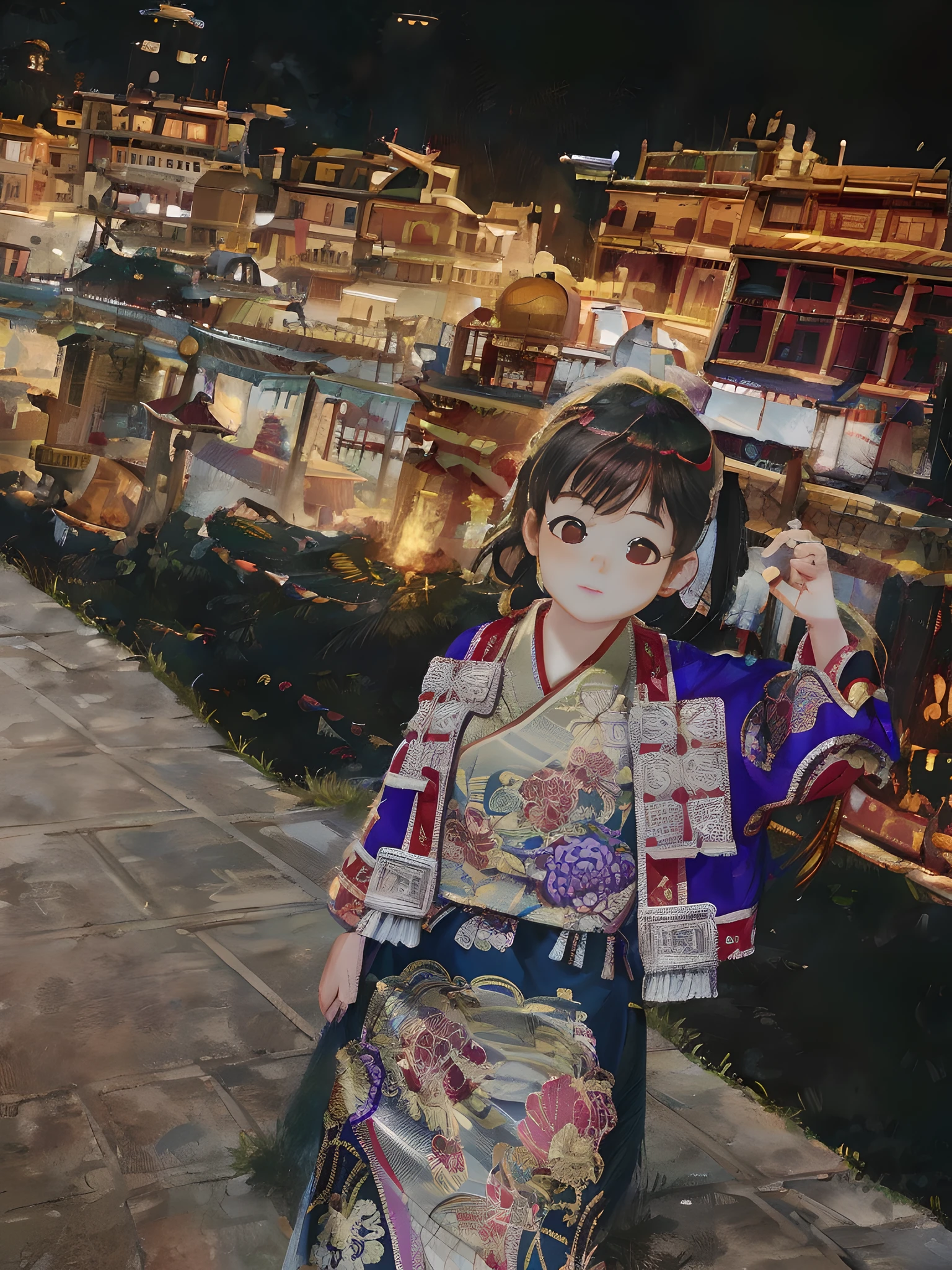A young girl in traditional Chinese costume, physically based rendering, 8K, UHD, ccurate, masterpiece, super detail, high quality, best quality, high resolution, high detail