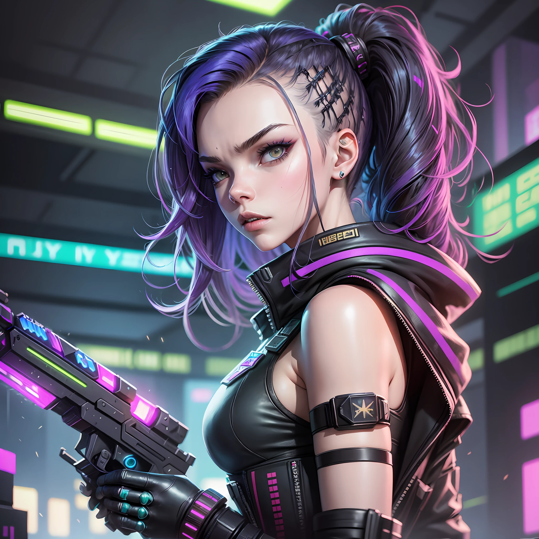 Anya Taylor-Joy with a gun in a futuristic city, digital cyberpunk anime art,Anya Taylor-Joy cyberpunk, Anya Taylor-Joy female cyberpunk, female cyberpunk anime mech, Anya Taylor-Joy cyberpunk art, cyberpunk theme art, cyberpunk anime art, wojtek fus, Anya Taylor-Joy, cyberpunk art style, cyberpunk beautiful girl, cyberpunk angry goddess beautiful, cyberpunk cyberpunk - art by Anya Taylor-Joy, Cyberpunk character art --auto --s2