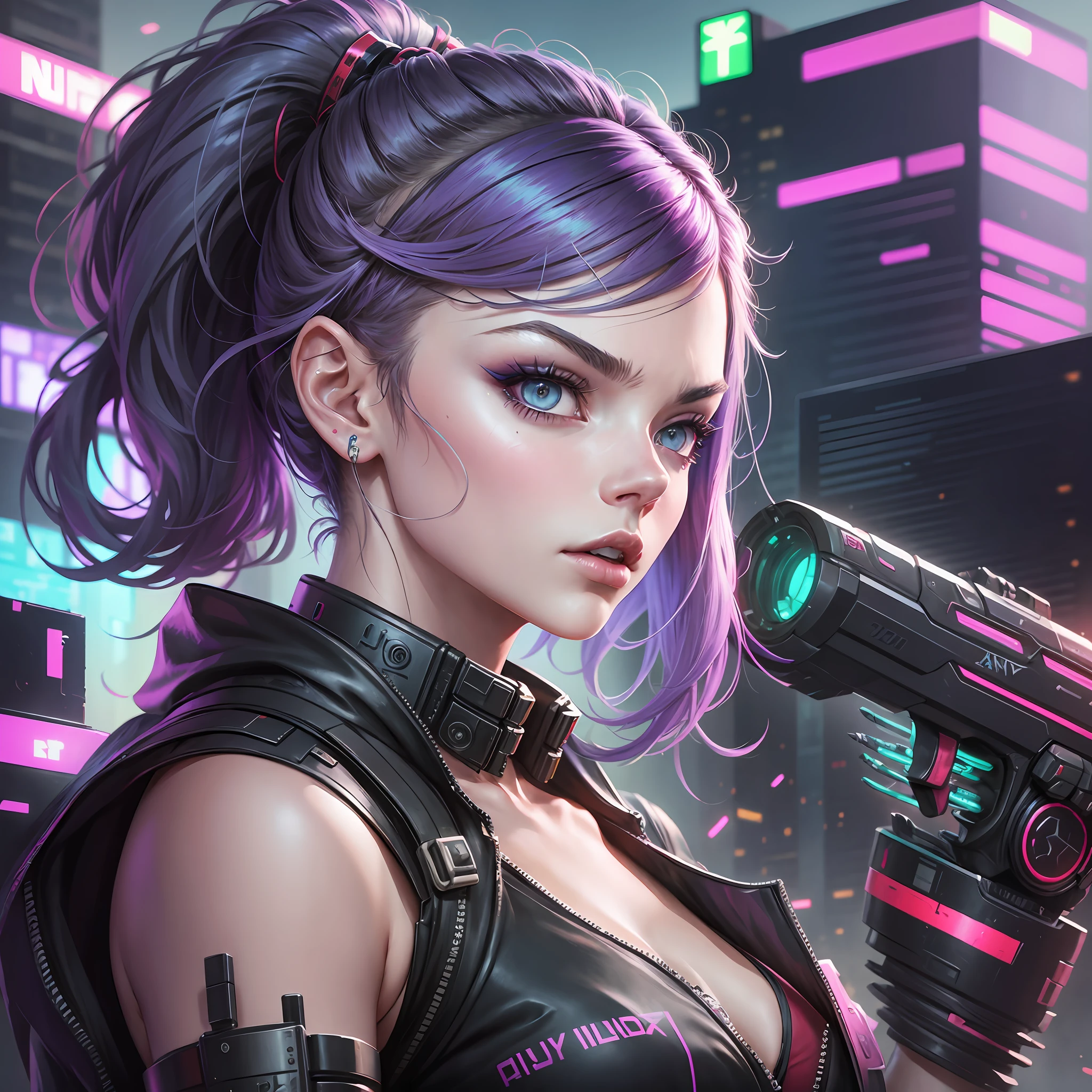 Anya Taylor-Joy with a gun in a futuristic city, digital cyberpunk anime art,Anya Taylor-Joy cyberpunk, Anya Taylor-Joy female cyberpunk, female cyberpunk anime mech, Anya Taylor-Joy cyberpunk art, cyberpunk theme art, cyberpunk anime art, wojtek fus, Anya Taylor-Joy, cyberpunk art style, cyberpunk beautiful girl, cyberpunk angry goddess beautiful, cyberpunk cyberpunk - art by Anya Taylor-Joy, Cyberpunk character art --auto --s2
