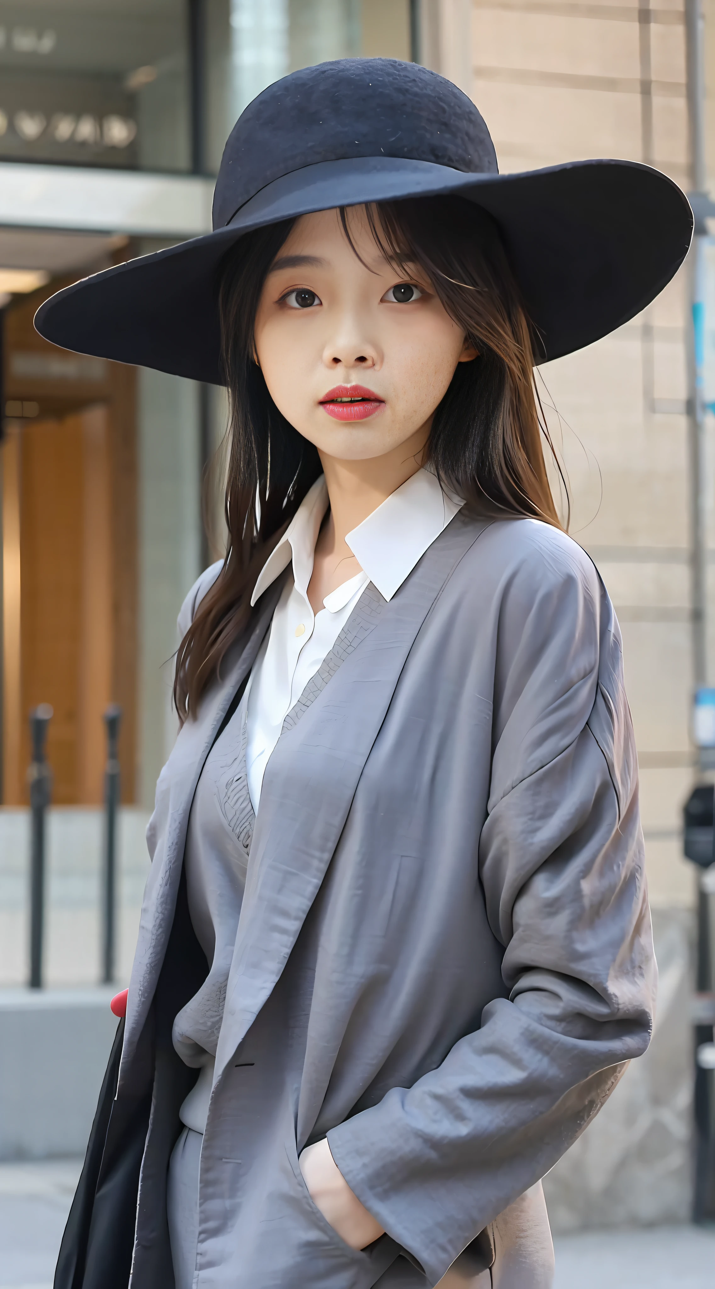 The image of Arafod of a woman in a suit and hat, inspired by Yukihiko Yasuda, inspired by Tang Xianyun Sundara, Girl in a Suit, Kim Tae-yeon