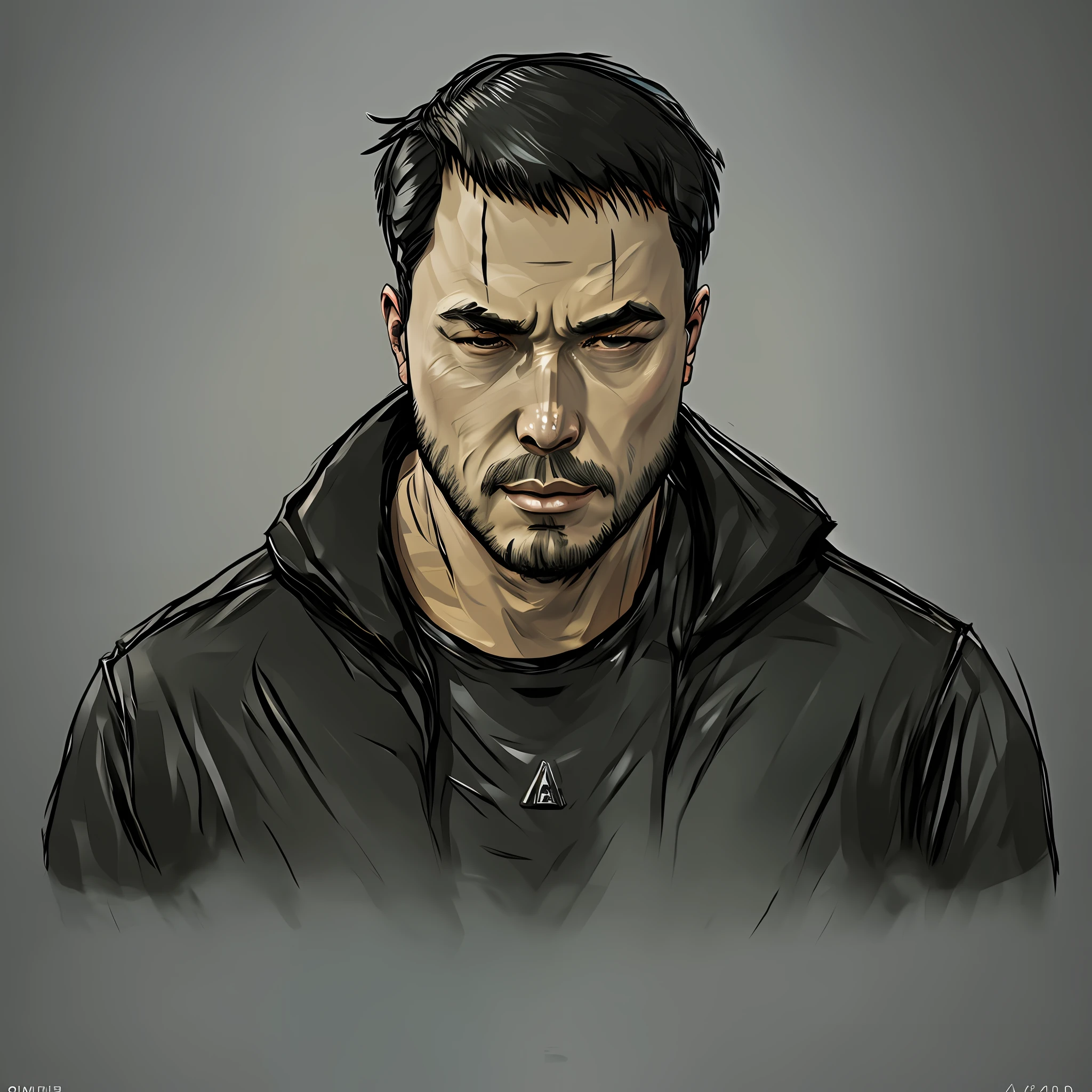 One Man, Big Head, Q Version, Character Art, Game Character Art, Mobile Game Art, Game Art, Metal Gear Solid Style, Game Illustration, Game Art, Video Game Fan Art, Stylized Game Art, Character Portrait Art, Official Character Illustration