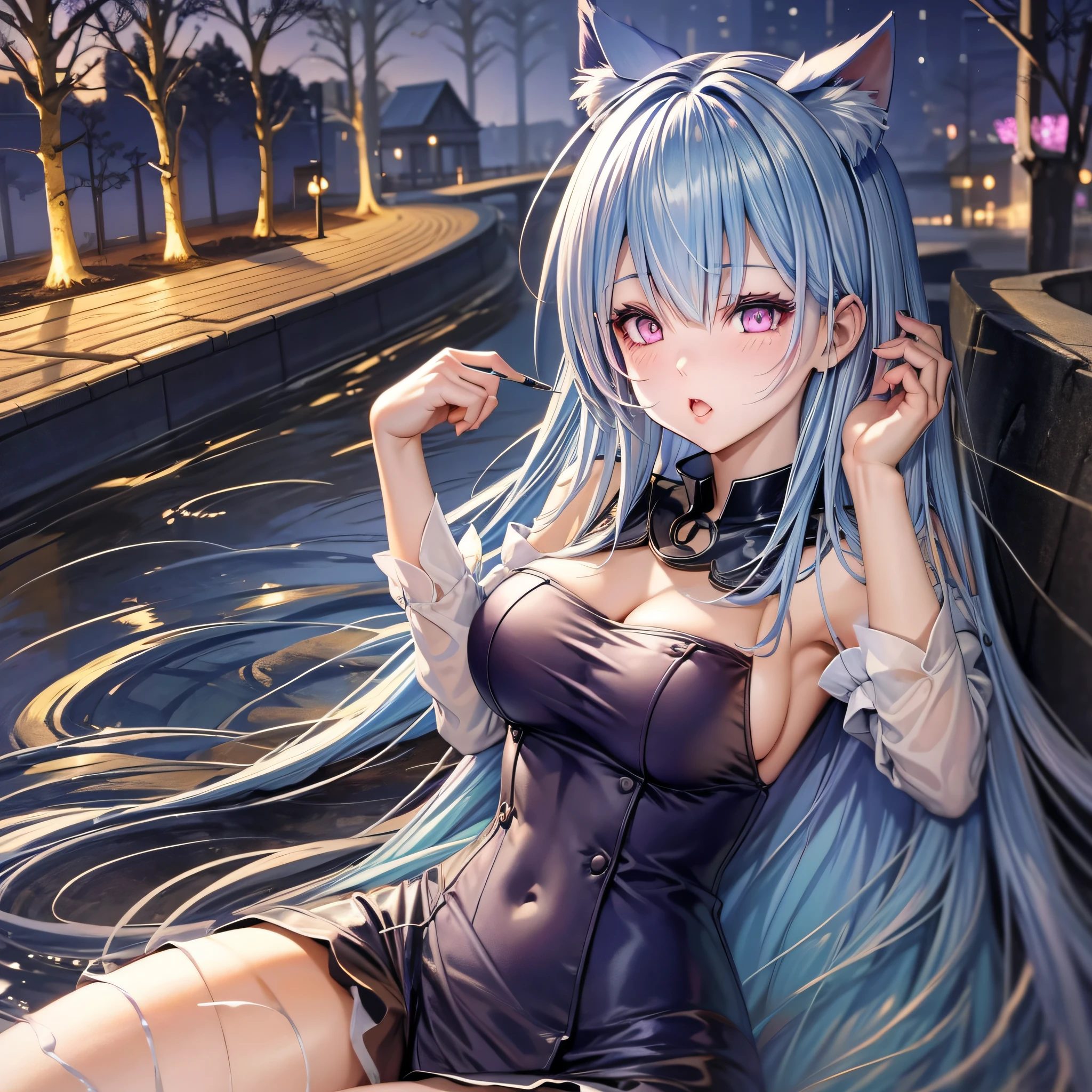 Anime Girl Lying by the River at Night, Nightcore, Anime Style 4K, Anime Girl With Pointing Down Cat Ears, Best Anime 4K Konachan Wallpaper, Enchanting Anime Girl, Smooth Anime CG Art, Arknights, Guweiz, Demon Anime Girl, Anime Moe Art Style, Kantai Collection Style, Ahegao, Official Works