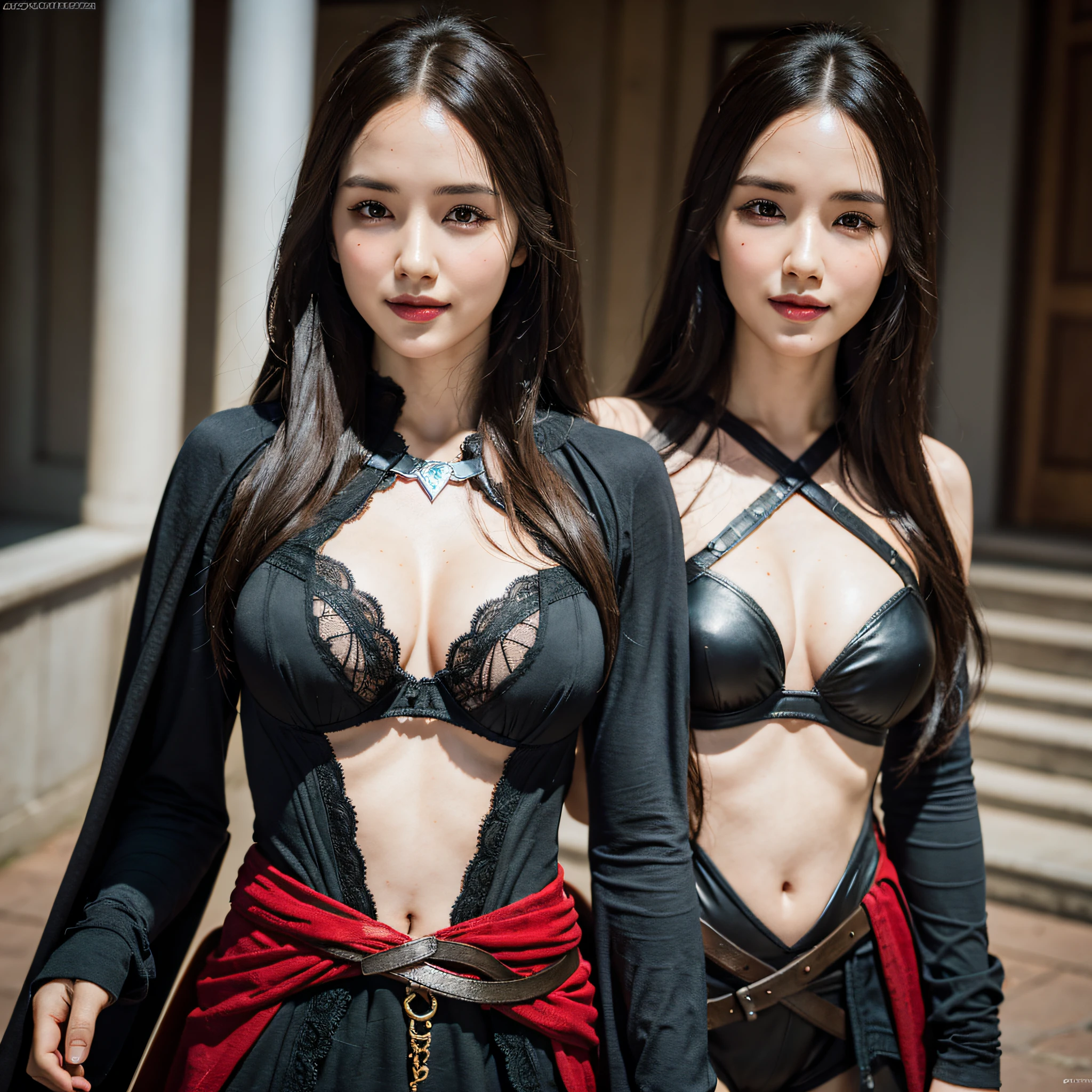 Evie Frye from Assassin's Creed Syndicate, ((Assassin's Creed cosplay)), Assassin's Creed Evie Frye hairstyle, (Details face), (detailed eyes), black eyeliner, (large breast:1.2),seductive smile, plump girl, highres, masterpiece, 1girl, solo, best quality, realistic,looking at viewer, perspective shot, navel, smirk, aroused, 4K, HDR. by (James C. Christensen:1.2|Jeremy Lipking:1.1), (photorealistic:1.2), (realistic:1.5), (hyperrealistic:1.2),(photorealistic face:1.2), full body shot with high heels, best quality, high resolution, standing on the streets, (extremely detailed 8k wallpaper, Ultrarealistic:1.3), subsurface scattering,(full body shot:1.4), similar face structure as the reference image, --s2