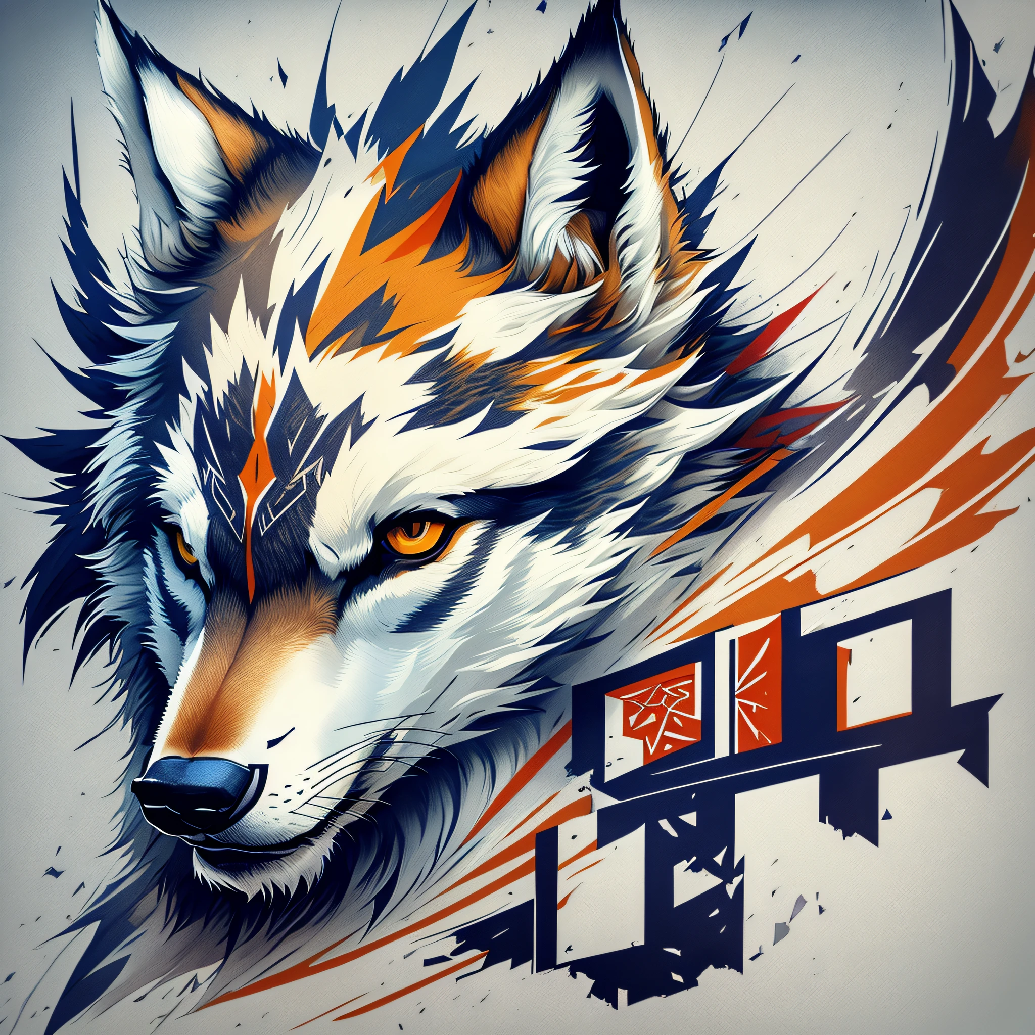 Creative logo design, logo with wolves text, wolf line art logo, color design, minimum and pure — wolf --auto --s2