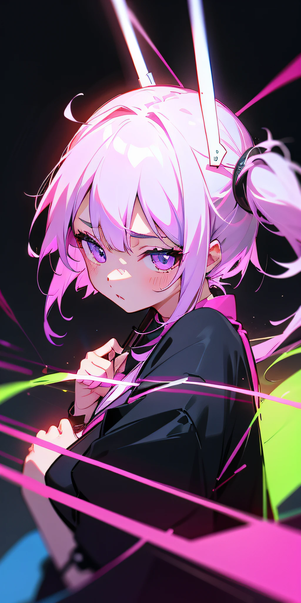 anime girl line drawing neon light 8k --ar 5:8 --niji 5 --s 400