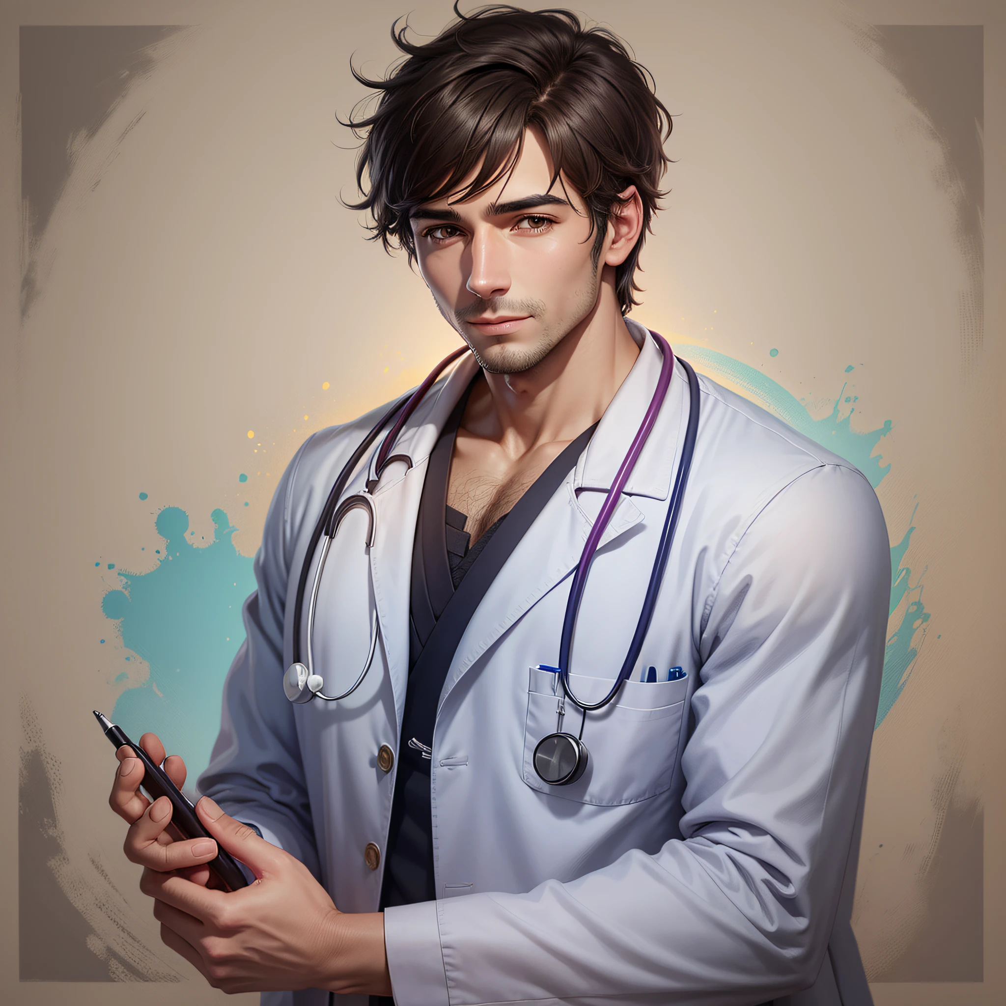 Draw a positive male doctor --auto --s2