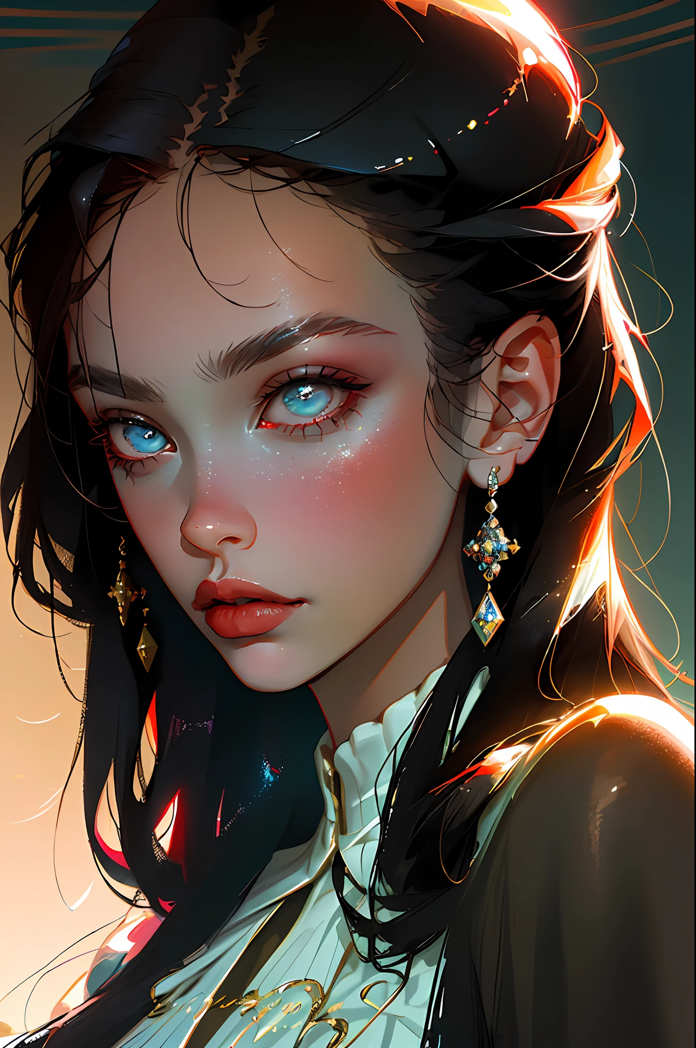 (best quality, masterpiece), Yor Forger, spy x family, fashion clothes, gucci, model, fine details on the face, elegant, fashion, movie light, light eyes, (dark circles), designer clothes, neutral colors, dark hair, indirect light, (black hair)