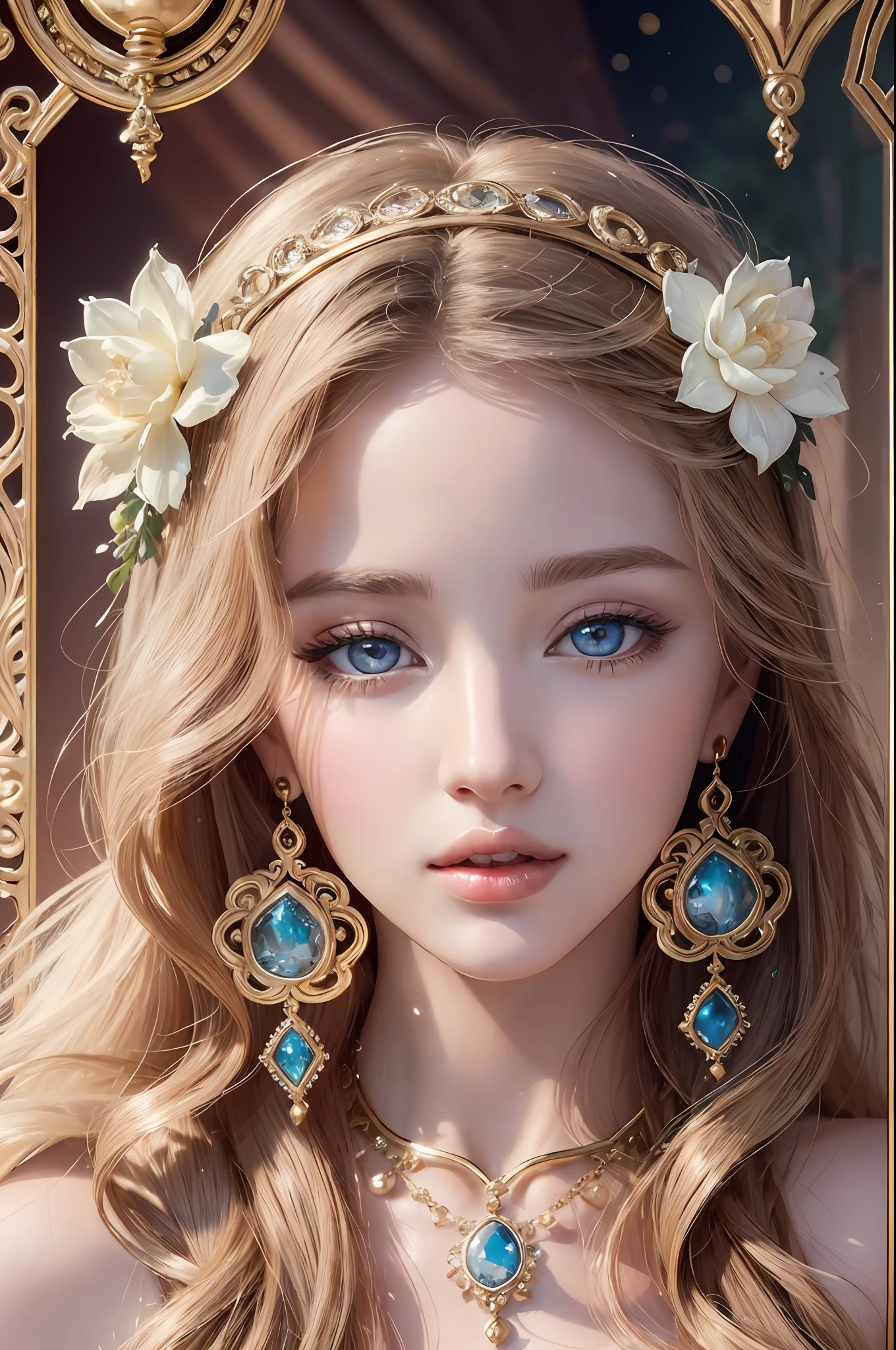 Absurd, ultra-detailed, high quality, detailed face, beautiful eyes, Aphrodite was a vision of ethereal loveliness, radiating an enchanting aura that captivated all who beheld her. She possessed a grace that seemed otherworldly and a charm that could sway even the most steadfast hearts. Whole body