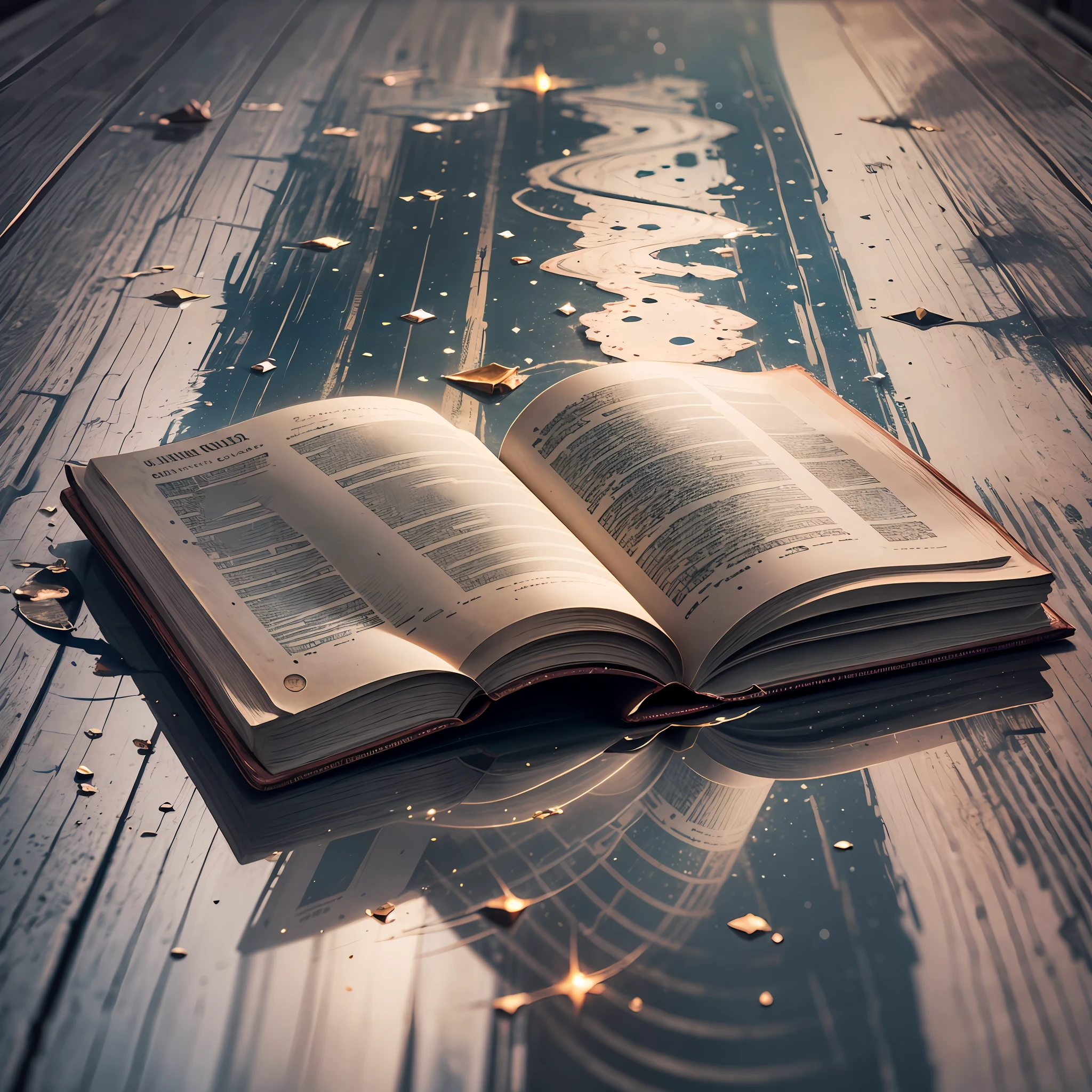 Bible on a table, high quality, (((ultra detailed))), light, reflection, UHD, apocalypse, --auto --s2