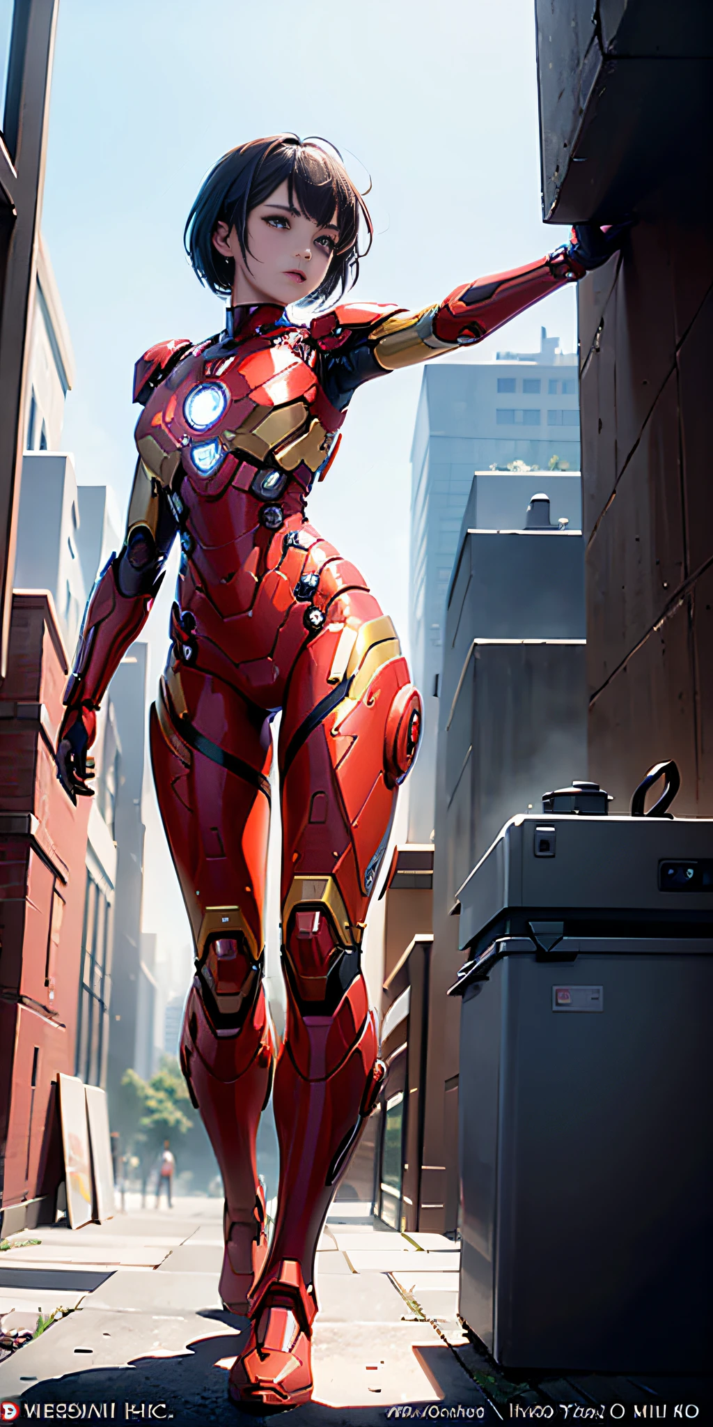 (1girl:1.3), solo,__body-parts__, official art, unity 8k wallpaper, ultra detailed, beautiful and aesthetic, beautiful, masterpiece, best quality, RAW, masterpiece, super fine photo,, best quality, super high Resolution, photorealistic, sunlight, full body portrait, stunningly beautiful,, dynamic pose, delicate face, vibrant eyes, (side view), she is wearing a futuristic Iron Man mech, red and gold, Highly detailed abandoned warehouse background, detailed face, detailed complex busy background, messy, gorgeous, milky, high detailed skin, realistic skin details, visible pores, sharp focus, volumetric fog, 8k uhd, dslr camera, High quality, film grain, fair skin, photorealism, lomography, sprawling metropolis in a futuristic dystopia, view from below, translucent