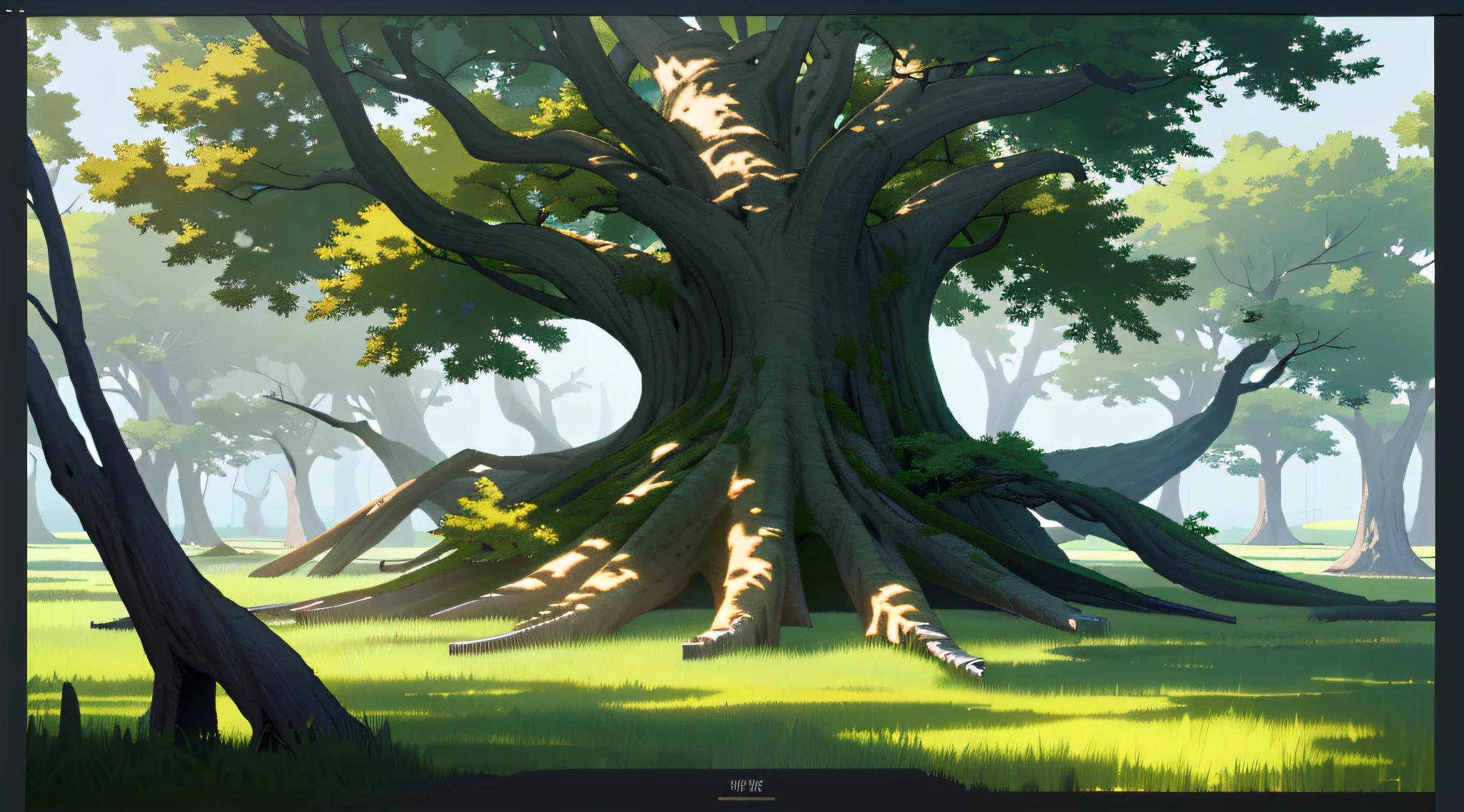 ((best quality)),single tree,complete,comfortable,reasonable structure,shock,high detail,abundant,8k,green,tree,Reasonable light and dark relationship,concept art,high detail,distinct,