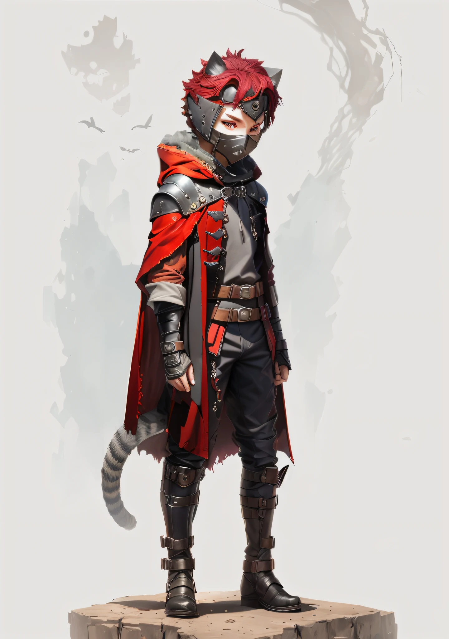 there is a man in a red cape and black outfit standing on a rock, rpg concept art character, senior concept artist, concept art character, detailed full body concept art, full body concept art, ( ( character concept art ) ), beautiful full body concept art, full body character concept art, amazing 8k character concept art, single character concept art, character design concept art