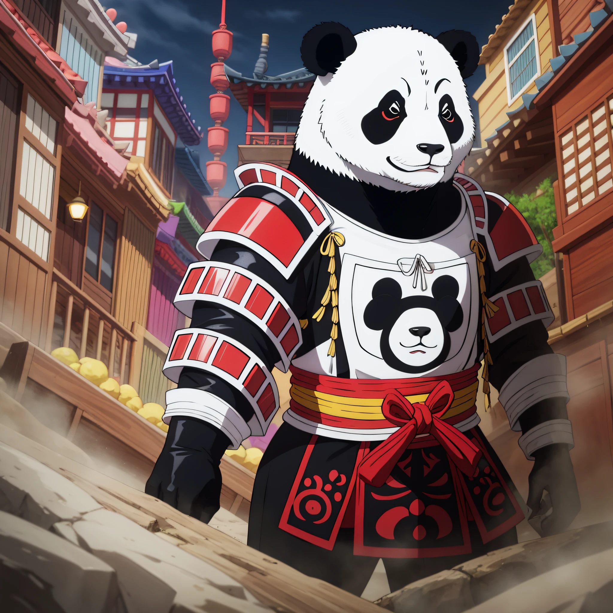 Panda dressed in samurai armor --auto --s2