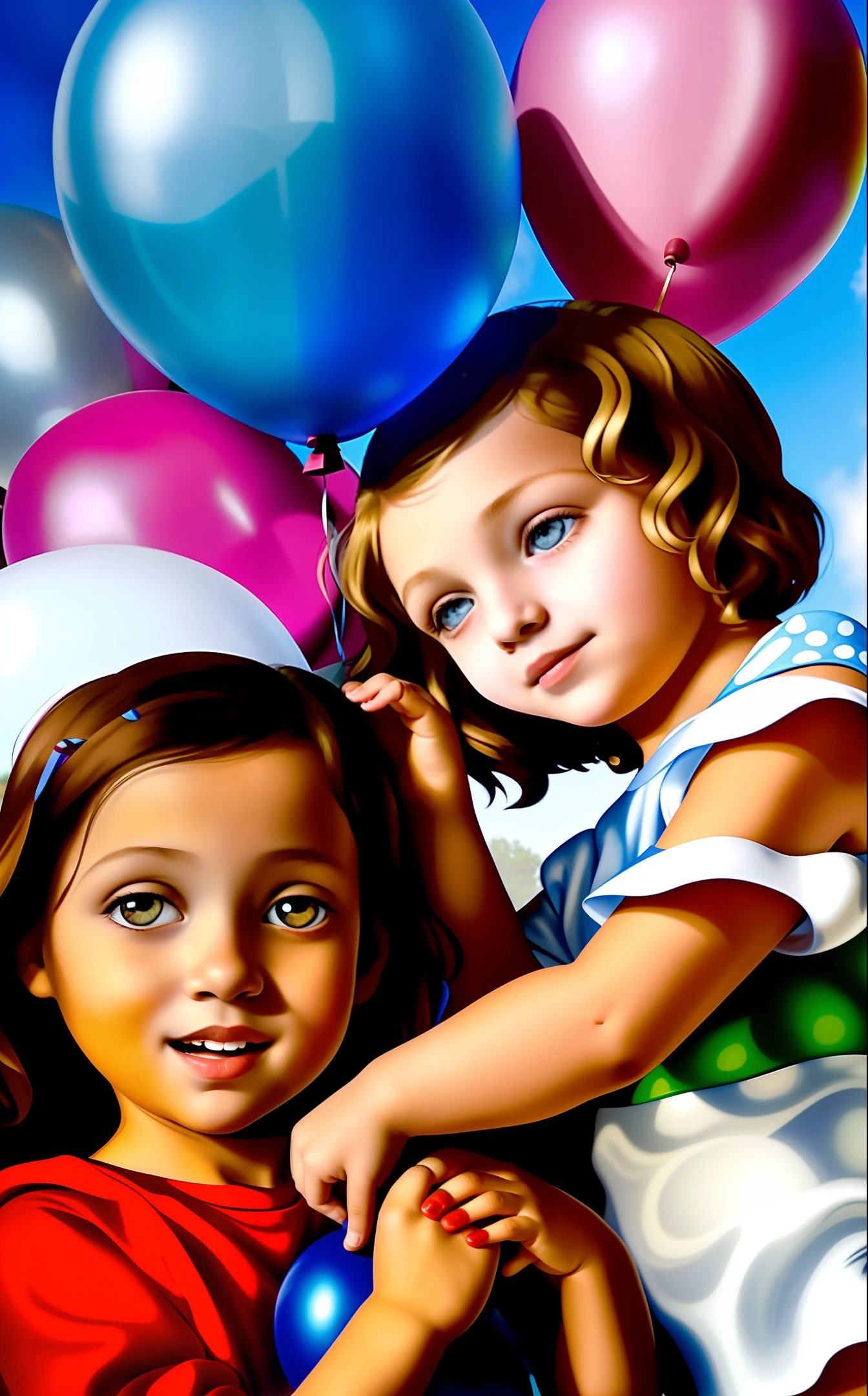 , girl
Playing with one. Balloon