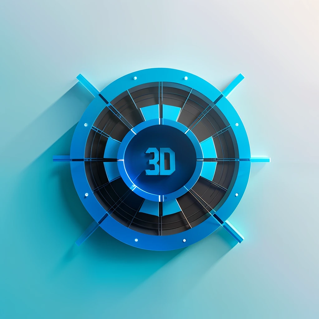 Logo containing, blue viscous liquid that refers to 3D printing creating a minimalist shape in the style of that teceract technology of transformers with the name Polymus 3D in black and blue