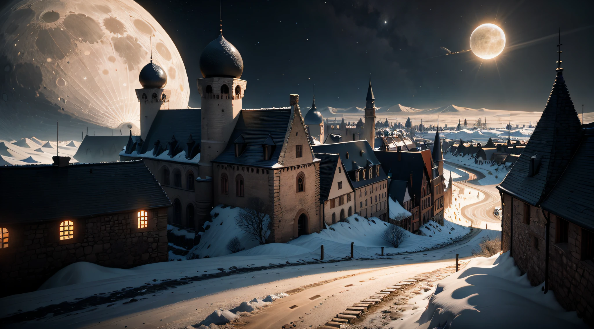 medieval city on the moon