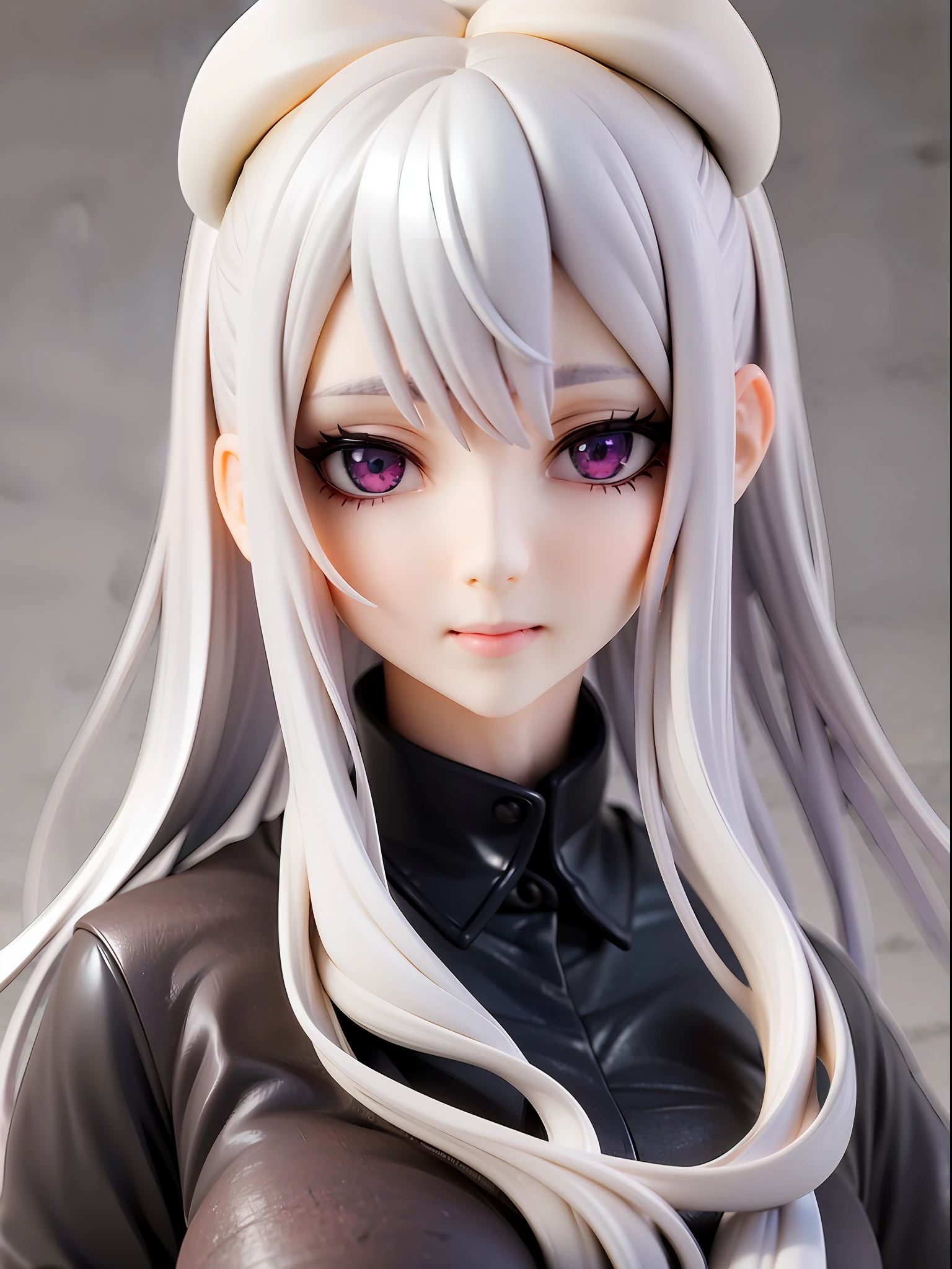 1girl,white hair, long hair, school uniform, beautiful eye, simple background, absurdres,