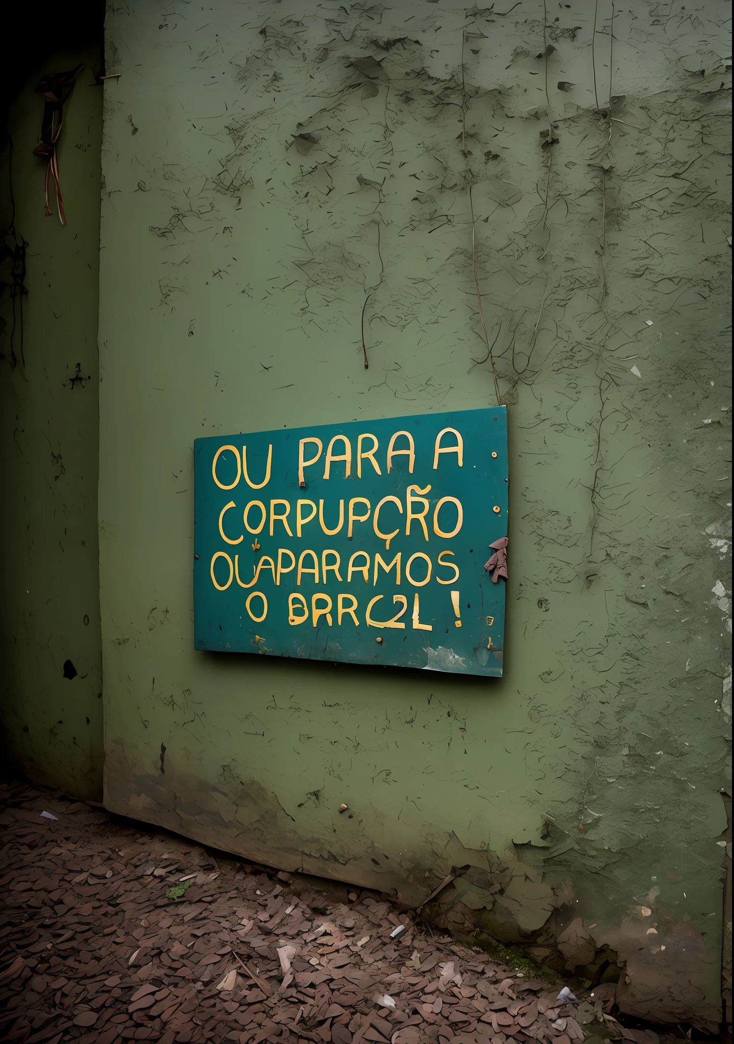there is a sign that says o para a correirão do paramos o brasill, , são paulo, sao paulo, brasil, by Roger Ballen