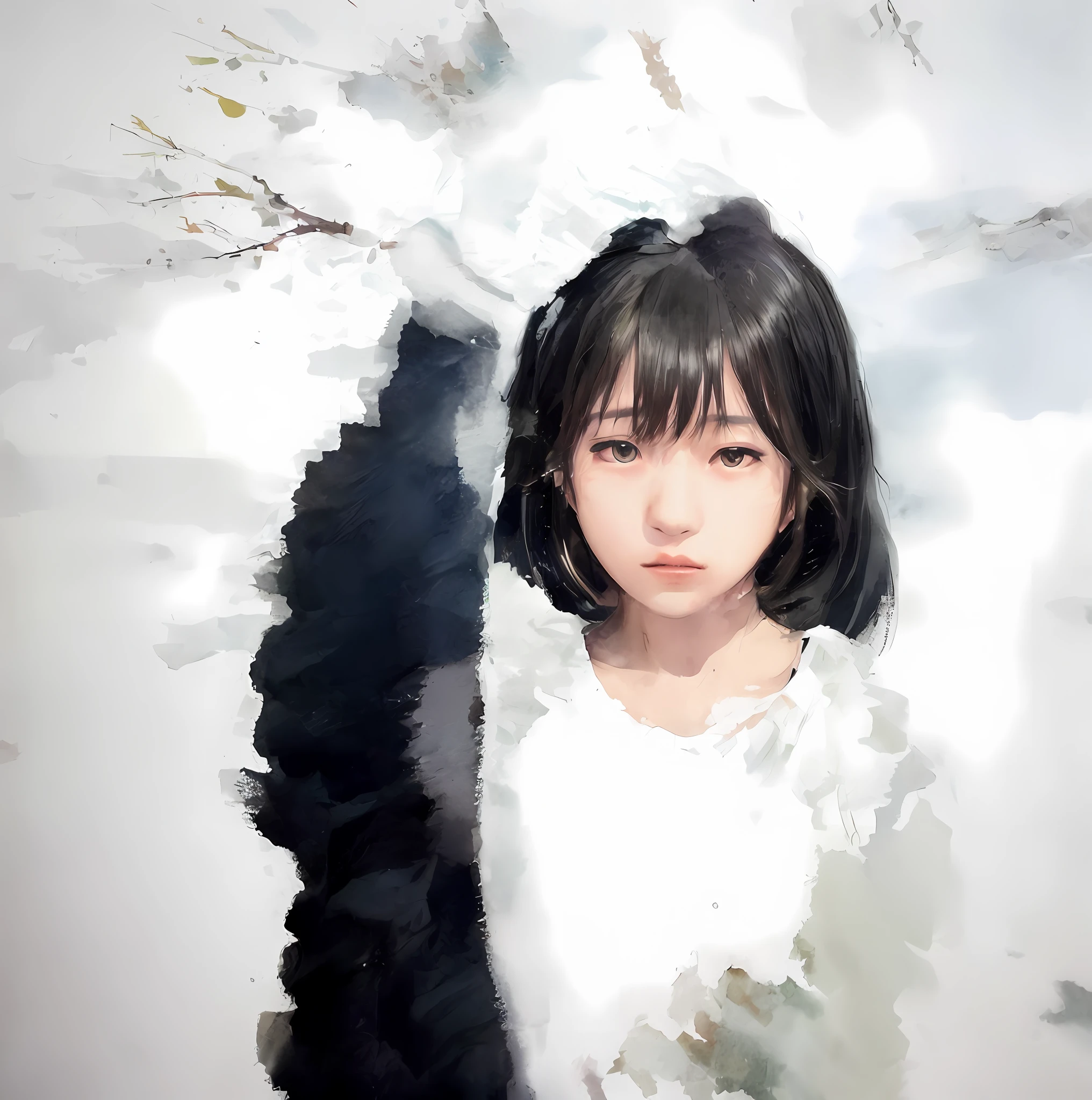 (Kyoto Anime Style) + (Anime Poster Movie Stills) :(1girl) + (Black Dress) + (Sasaurura) + (A-1 Image) + (Anime Lover) + (Anime Girl Profile) + (Official Anime Stills), looks emotional, full of tension, warm atmosphere.