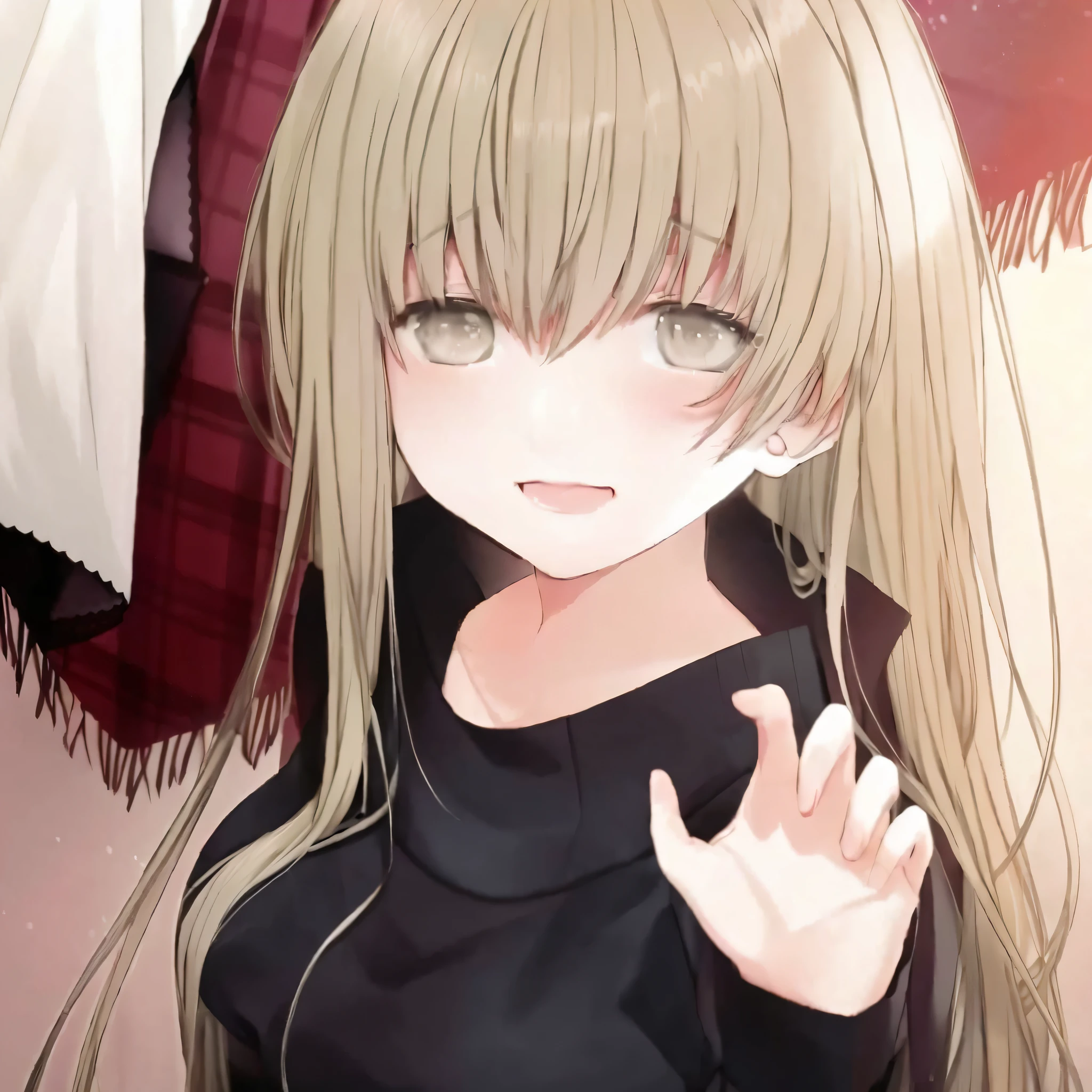 anime girl with long blonde hair and black top posing for a picture, anime style like fate/stay night, blonde anime girl with long hair, anime visual of a cute girl, marisa kirisame, from girls frontline, girls frontline style, girls frontline cg, anime girl with long hair, fine details. girls frontline, anime girl wearing a black dress, visual novel cg