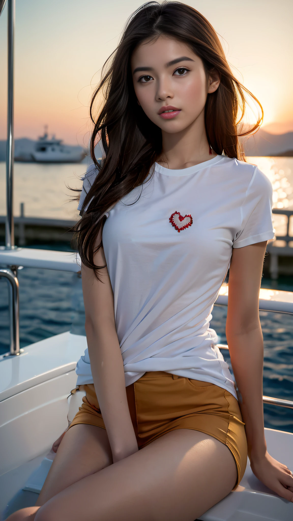 Red heart embroidery
