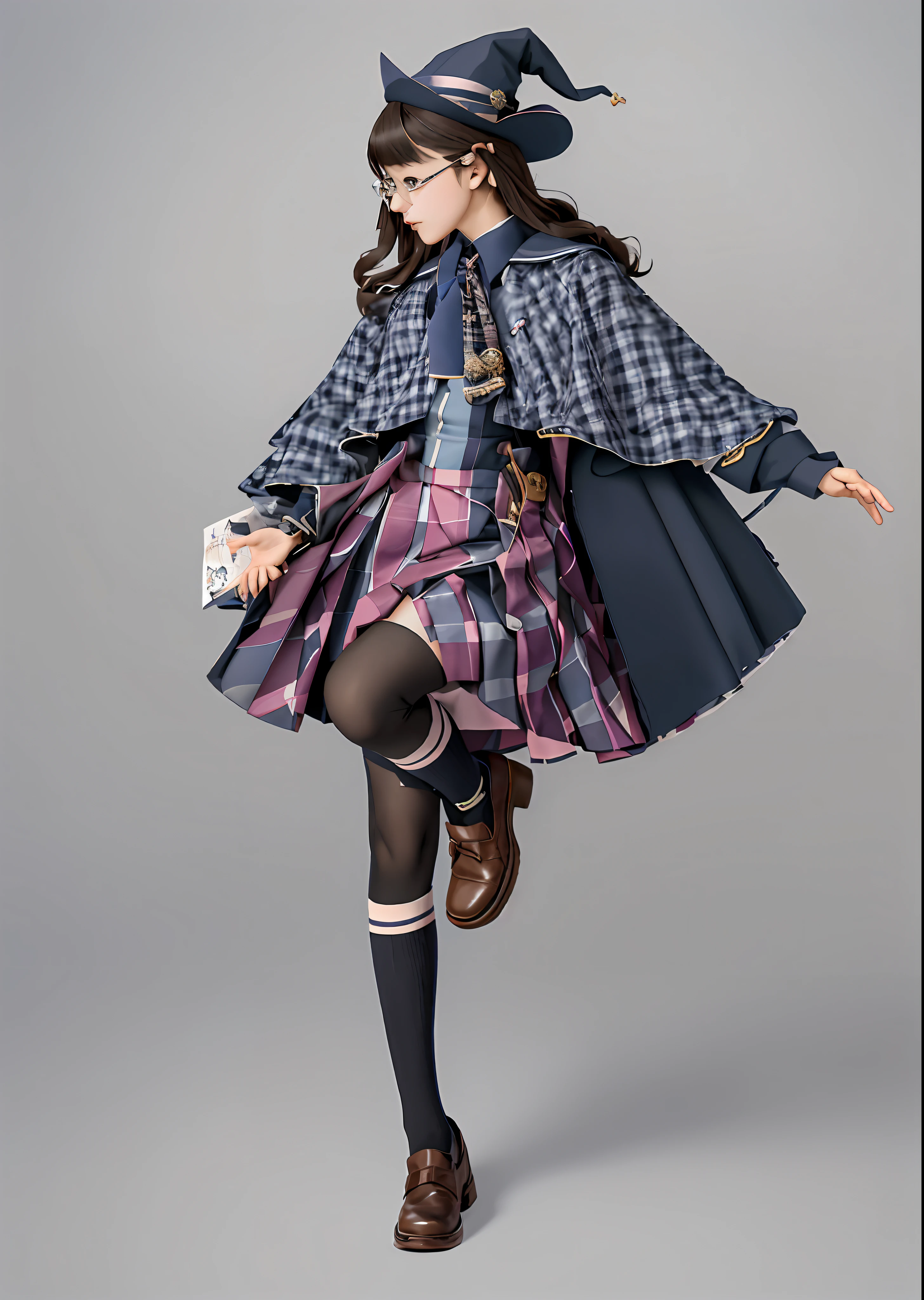 there is a woman in a skirt and hat posing for a picture, magical school student uniform, magic school uniform, loose coat collar sailor uniform, fantasy style clothing, magic uniform university, dressed with long fluent clothes, seifuku, japanese girl school uniform, style of magical girl, with cape, multilayered outfit, school uniform, astral witch clothes