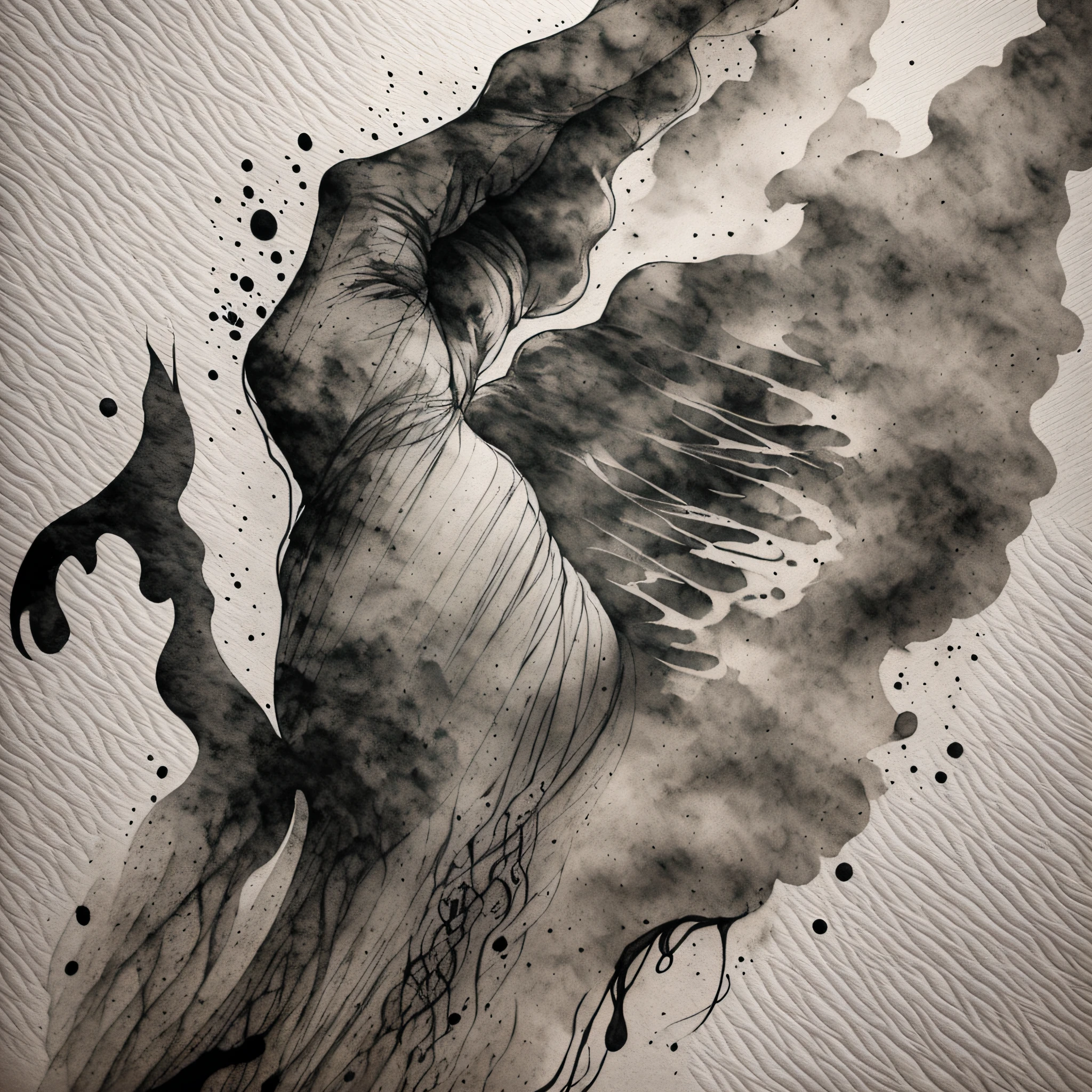 The hand reaching out from the sleeve grabbed thick smoke, ink, tiny charcoal smudges, Indian ink --auto --s2