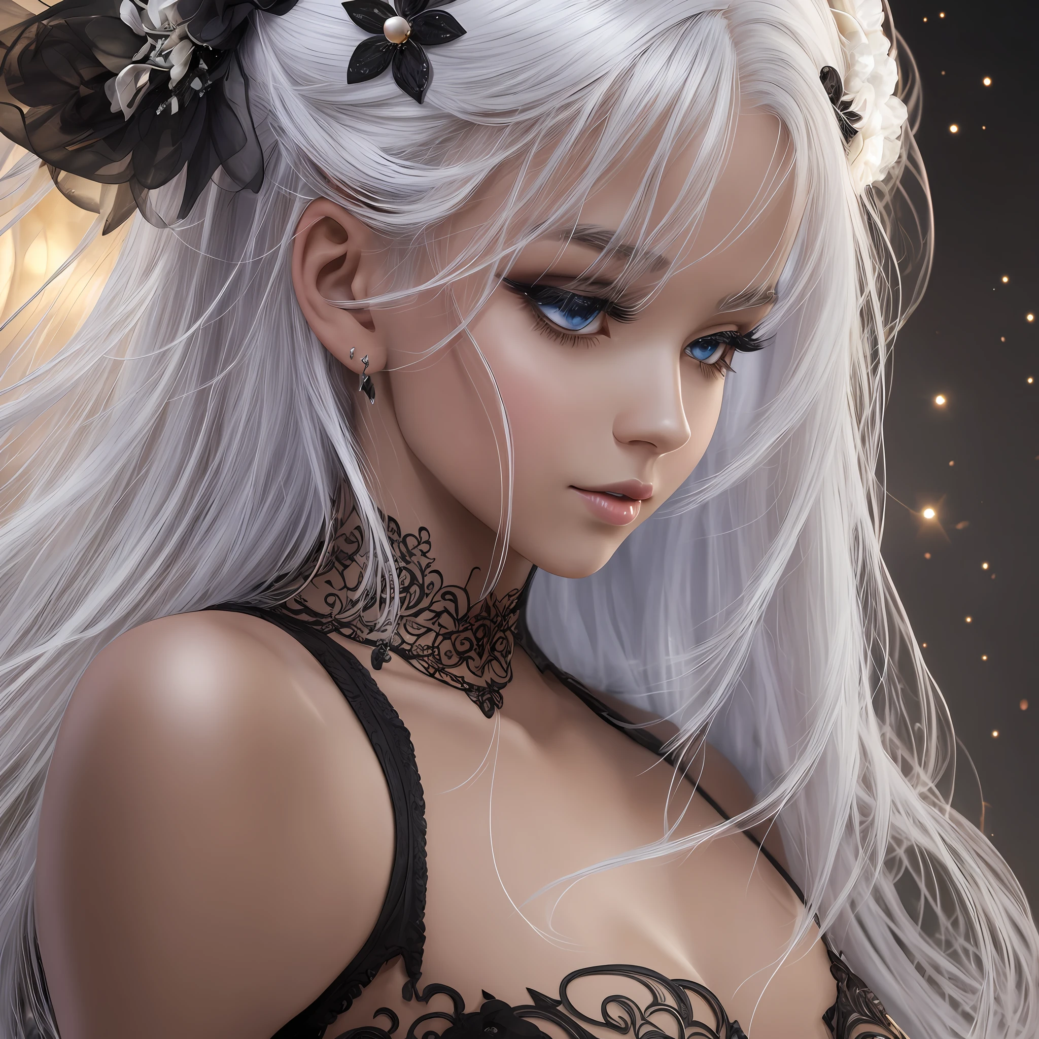 Masterpiece, best quality, ultra definition, best resolution, beautiful art, realistic skin, perfect skin, high definition skin, 8k, ultra definition, black fairy, 19 years old, white hair, sugary fairy, ballet, black fairy, sweets, black sugary fairy, sweet, beautiful, the nutcracker, black sugar fairy. --auto --s2