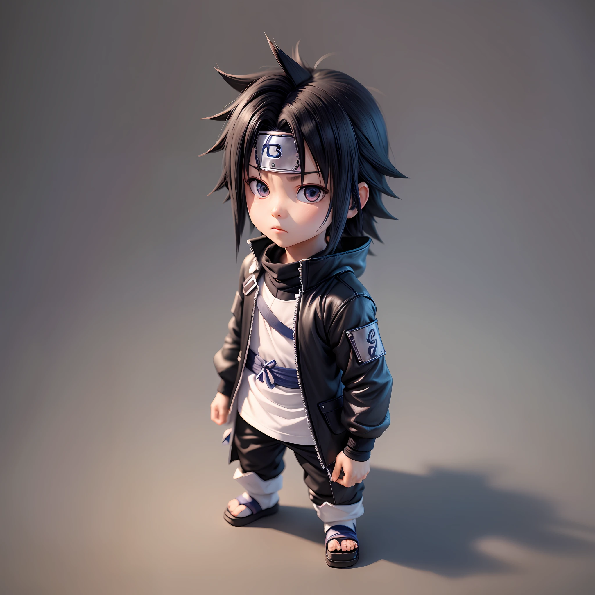 sasuke cute, 3d, small, white background --auto --s2