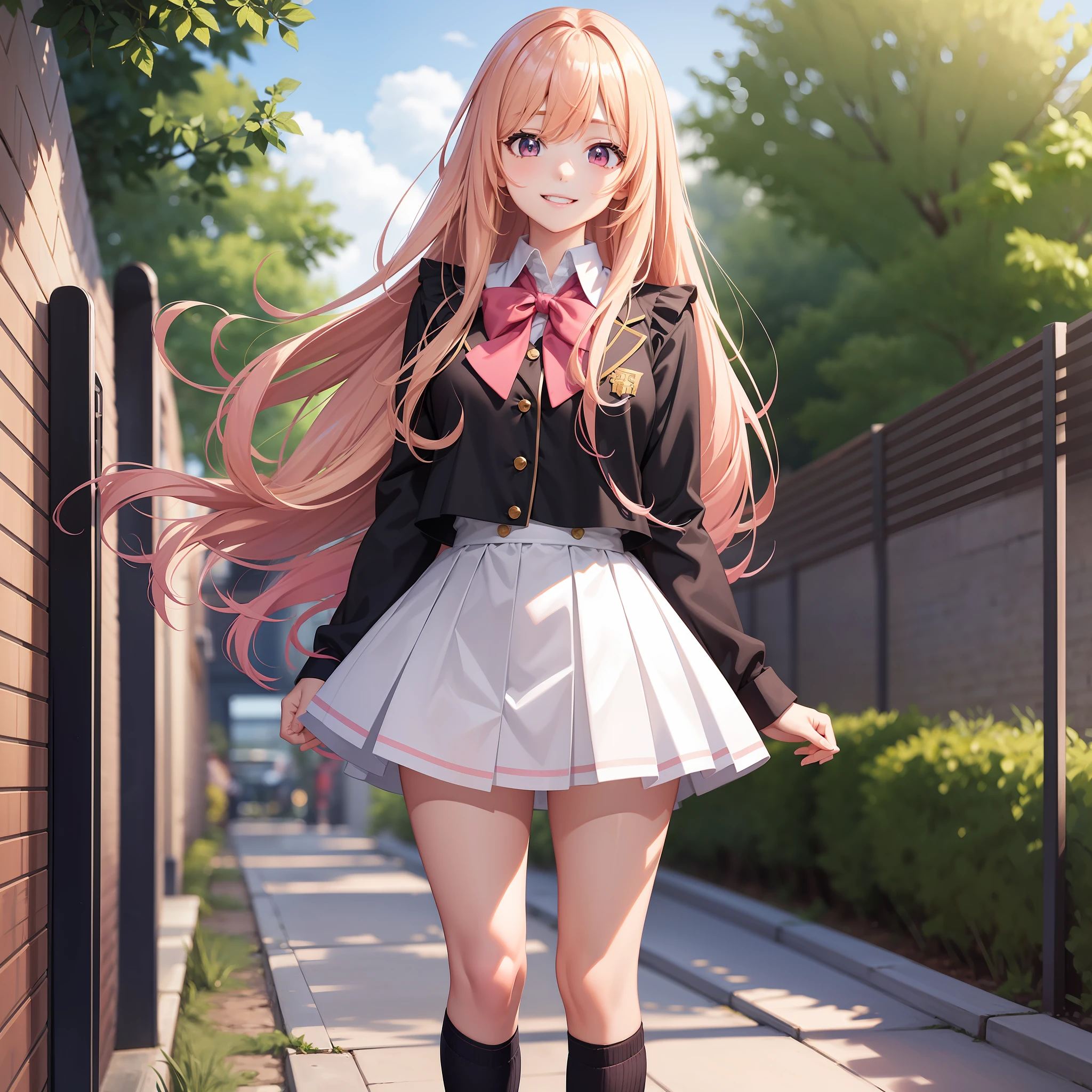 Harem Multiple Girls School Uniform Smiling Long Hair Best Quality Masterpiece Blonde Pink Hair Future