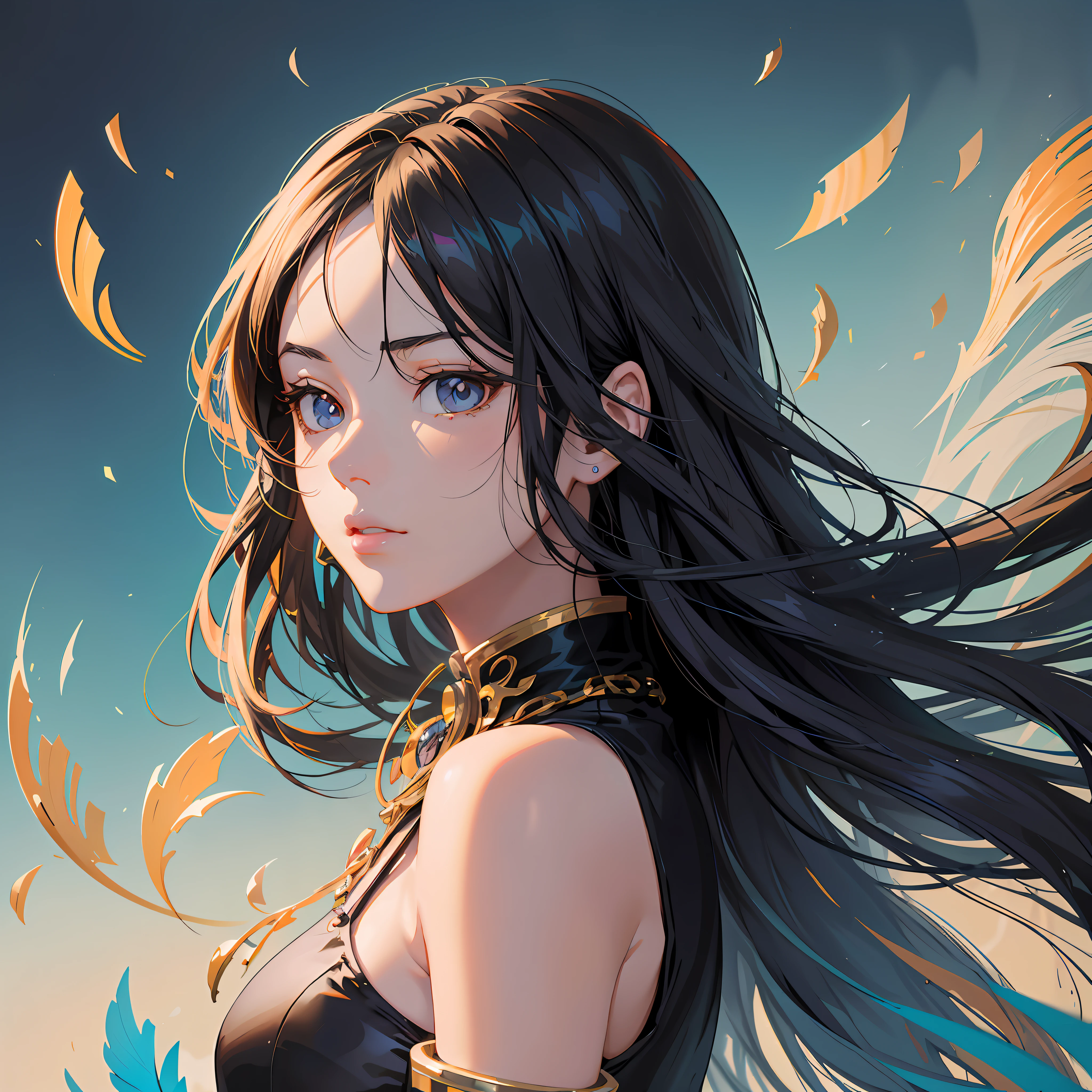 anime girl with long black hair and gold chain around neck, artgerm. anime illustration, extremely detailed artgerm, artgerm on artstation pixiv, detailed portrait of anime girl, artgerm and rossdraws, beautiful anime portrait, detailed digital anime art, rossdraws portrait, artgerm and atey ghailan, artgerm portrait