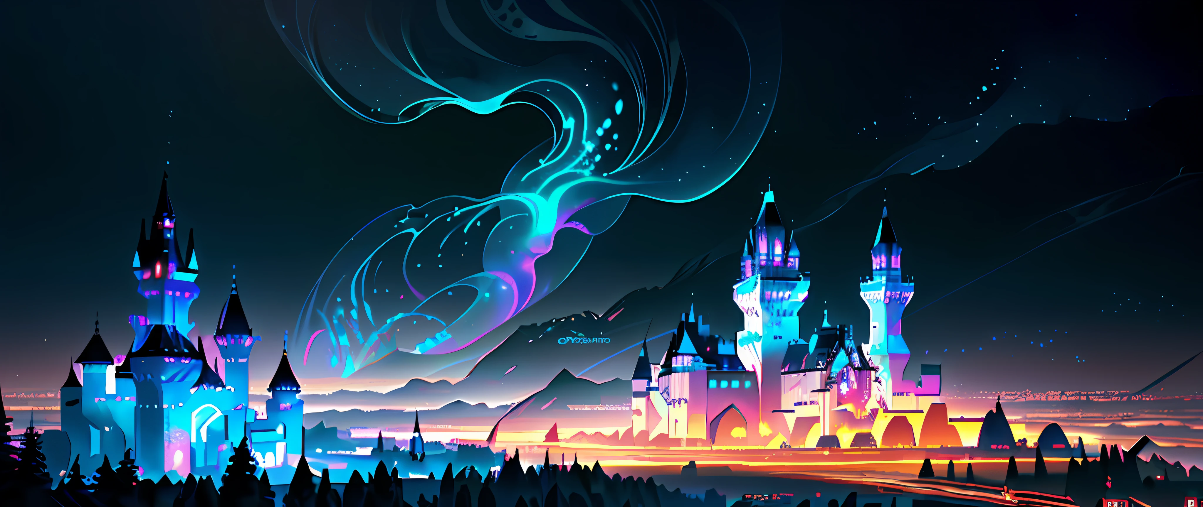 (Castle city),(Phantasmal Iridescent), (Metal decoration), trending on cgsociety, photorealism, artstation hd, official art, zbrush,pastel colors, realistic 3d render, masterpiece, (extremely detailed CG unity 8k wallpaper), (best quality), (best illustration),(best shadow), realistic lighting,beautiful detailed glow,