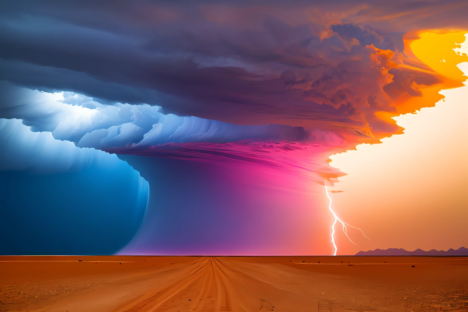 Storm in Rage
First Notebook
path in the desert
until my exhaustion
On the horizon I see a mirage
But when I start to get closer I realize it's an illusion
Those not warned
Fall into the bottomless abyss
I try to run but the storm
Takes me, destroys me, takes away my hope
When it ends
I'm glad I survived
I try to walk to a safe place