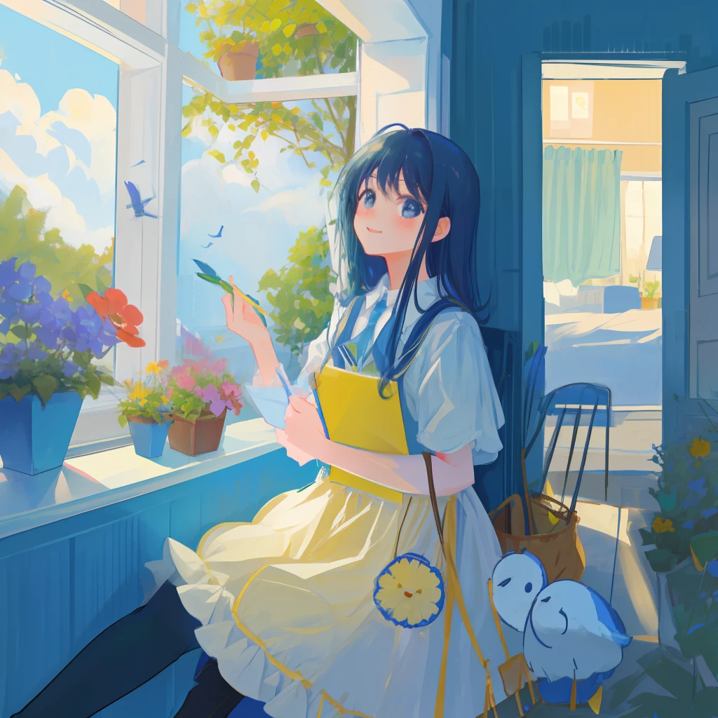 happy feelings

First Notebook

When I wake up I feel something good

that makes me happy

I open the windows

I hear the birds singing I walk in my garden in it I see Trees, flowers, live bushes

And on the horizon I see the person Who gave me all this I go to her and say "I love you"