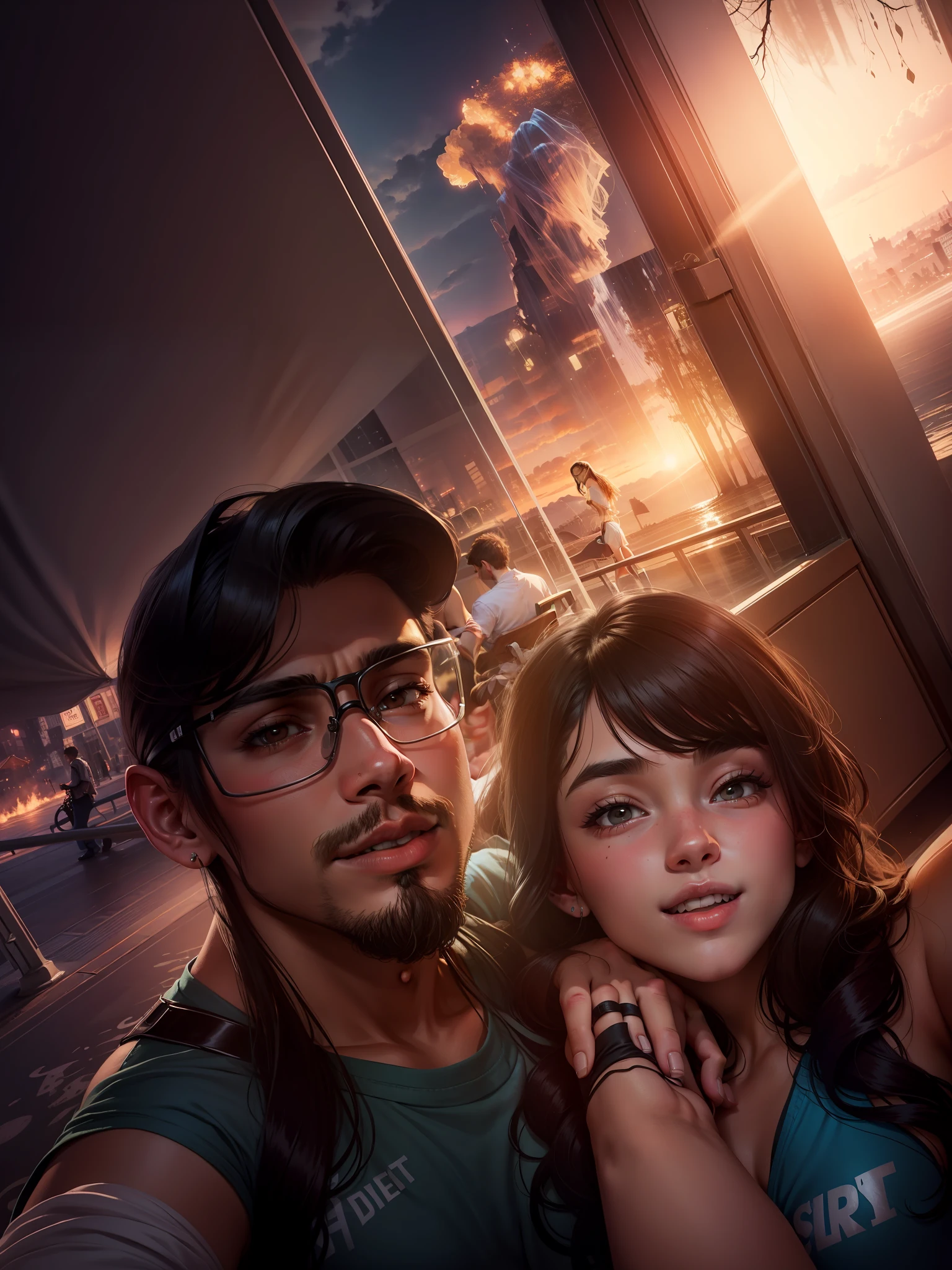 A beautiful couple of teenagers