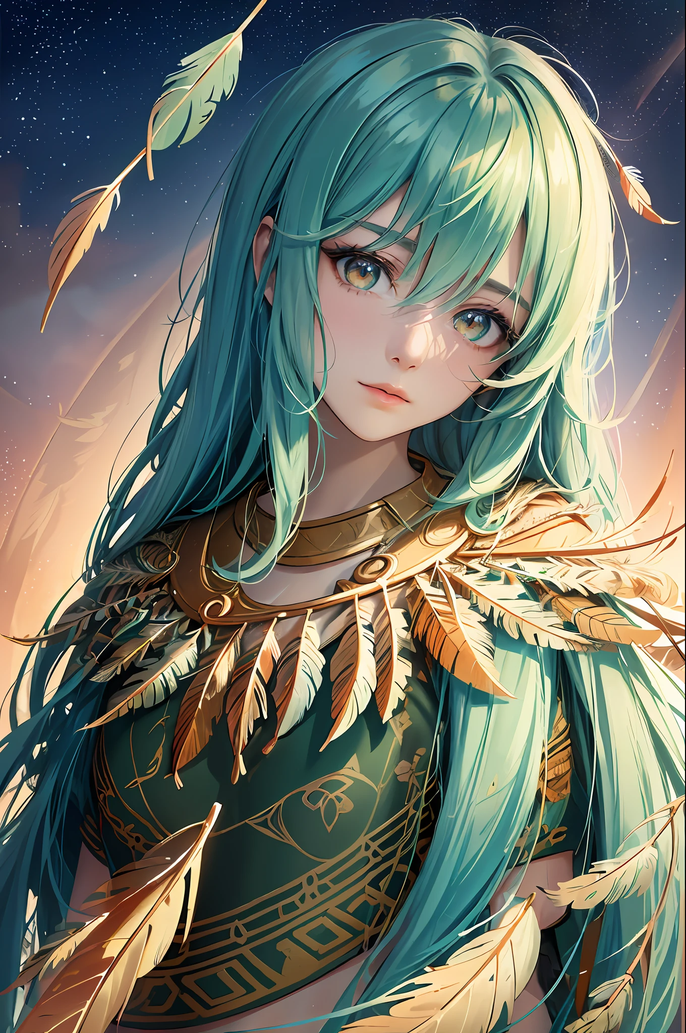 (masterpiece), best quality, ultra-detailed, an exquisite Chinese girl with delicate features, flowing black hair, elegant pose, detailed brushwork, traditional Chinese painting style, high saturation, narrow focus.starry sky, stars in the background, shining halo,((ultra detail retina:1.5)),embarassed, (midriff),((ultra detail eyes:1.5)),((extremely detailed CG unity 8k wallpaper,masterpiece, best quality)), ((ultra-detailed)),(best illumination, best shadow, an extremely delicate and beautiful),(extremely detailed CG unity 8k wallpaper,masterpiece, best quality, ultra-detailed),(best illumination, best shadow, an extremely delicate and beautiful),floating, [(dynamic angle,((1girl)):1.2,(blue:1.3+green+orange) scales:1.2+fire:1.3),(long blue hair:1.2+long green hair+long orange hair:1.3),red eyes,dynamic pose,(wings),scaly white armor,sharp claws,snarling,aggressive look):0.75], [ :(smoky mountains,foggy atmosphere,(flying embers),sky adorned with stars,misty clouds,illuminated by fire):0.4],HDR (High Dynamic Range),masterpiece, top quality, best quality, official art, beautiful and aesthetic:1.2), (1girl:1.3), extremely detailed,(fractal art:1.2),(colorful:1.2)(flowers:1.3),highest detailed,(zentangle:1.2), (dynamic pose), (abstract background:1.3), (shiny skin), (many colors:1.4), ,(earrings), (feathers:1.5),(masterpiece, sidelighting, finely detailed beautiful eyes: 1.2)