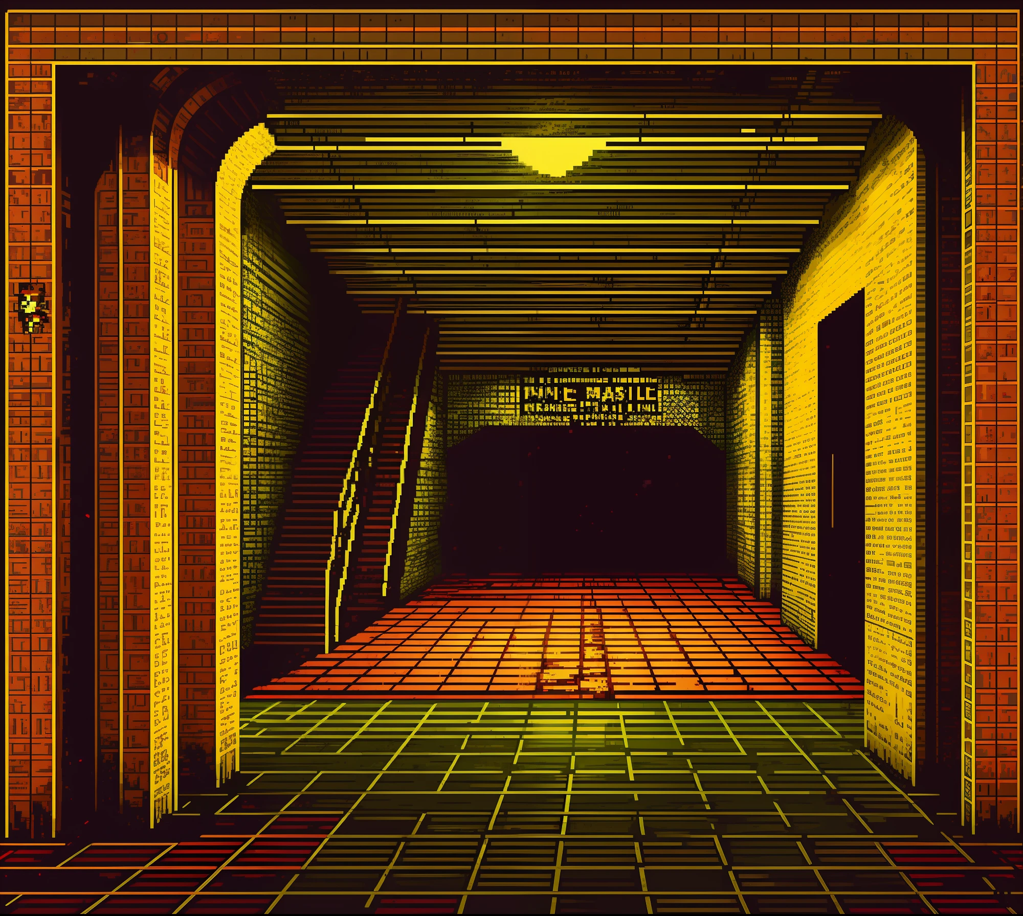 pixel art, underpass, liminal space of nightmare, horror, masterpiece, 8bit style,