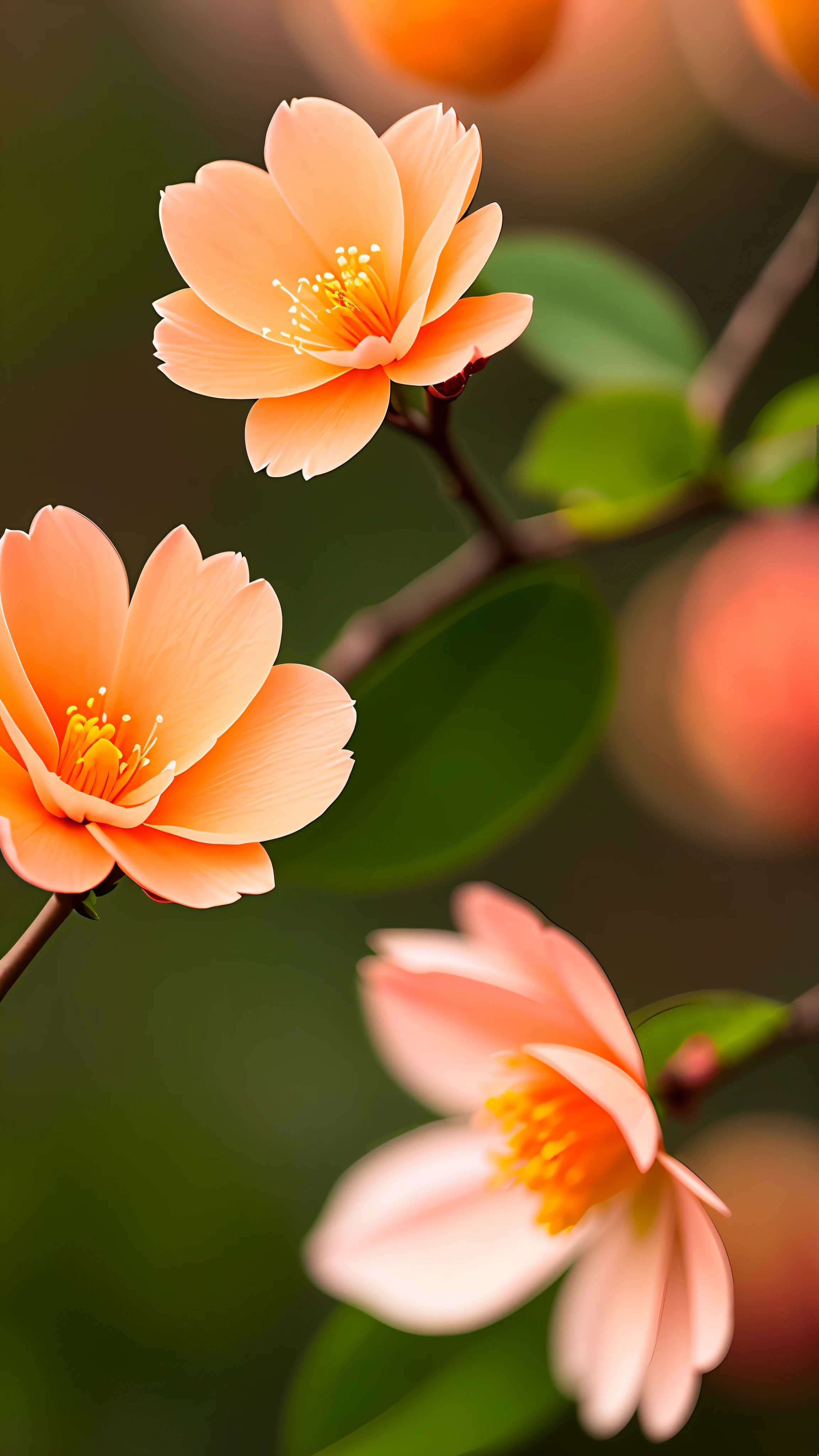 A (close-up (apricot pink flower: 1.2): 1.3), Japanese branches, (sunset: 1.5), lightroom, HDR, movie, (dark: 1.1)