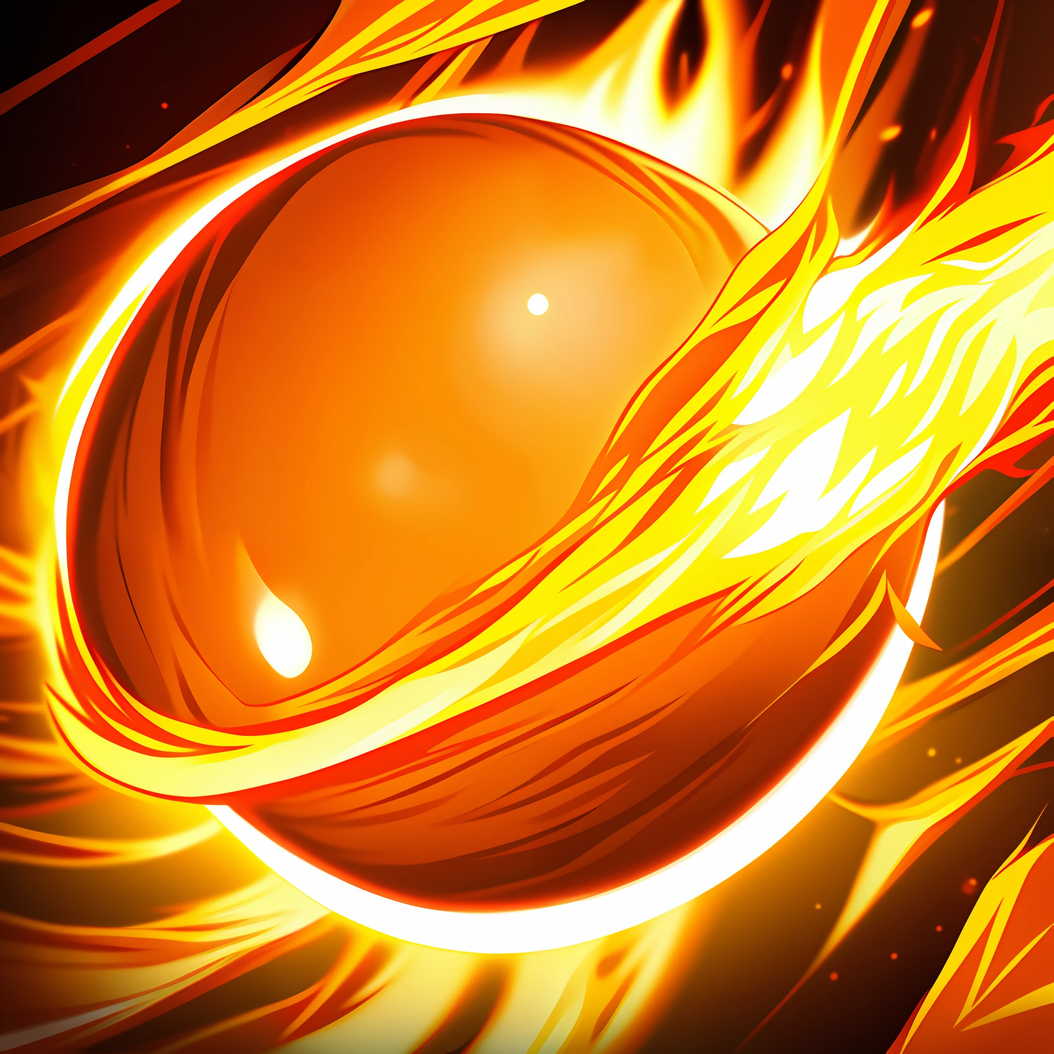 A huge ball of fire launched from afar and traveling at a drastic speed, melting and burning anyting