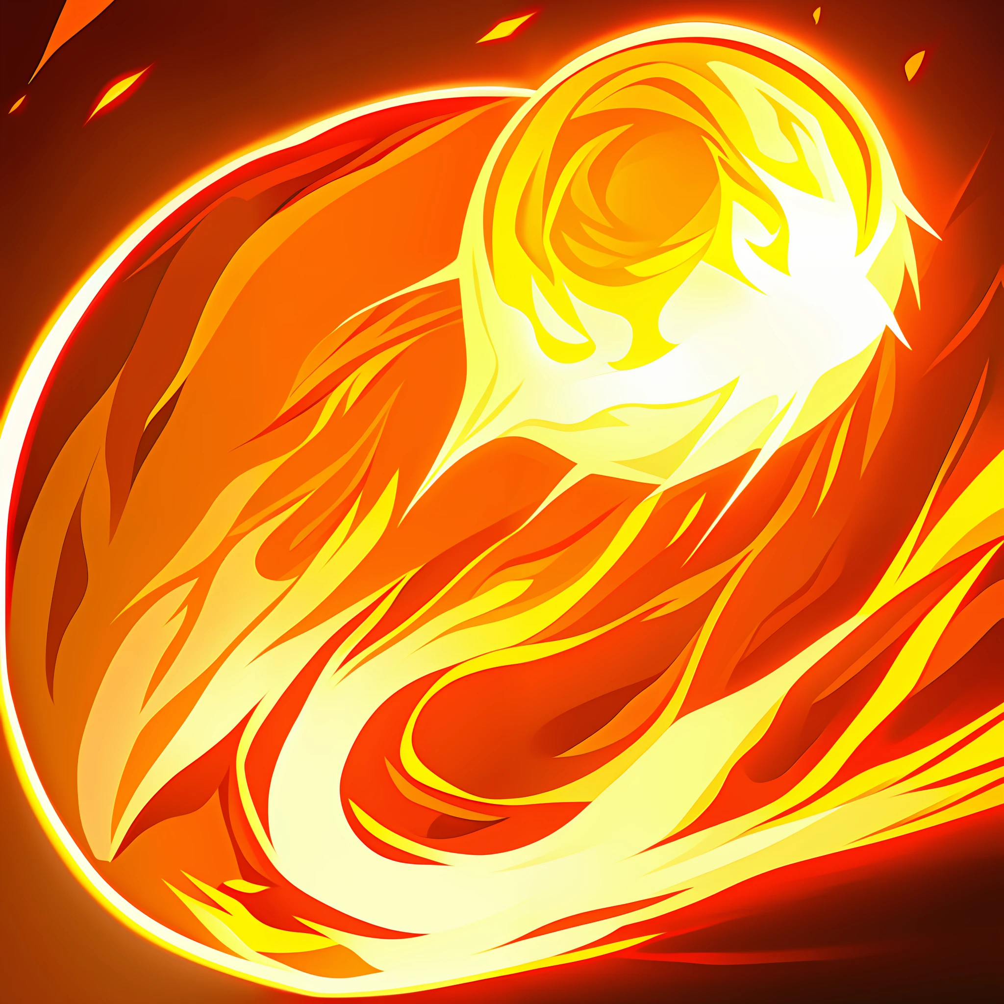 A huge ball of fire launched from afar and traveling at a drastic speed, melting and burning anyting