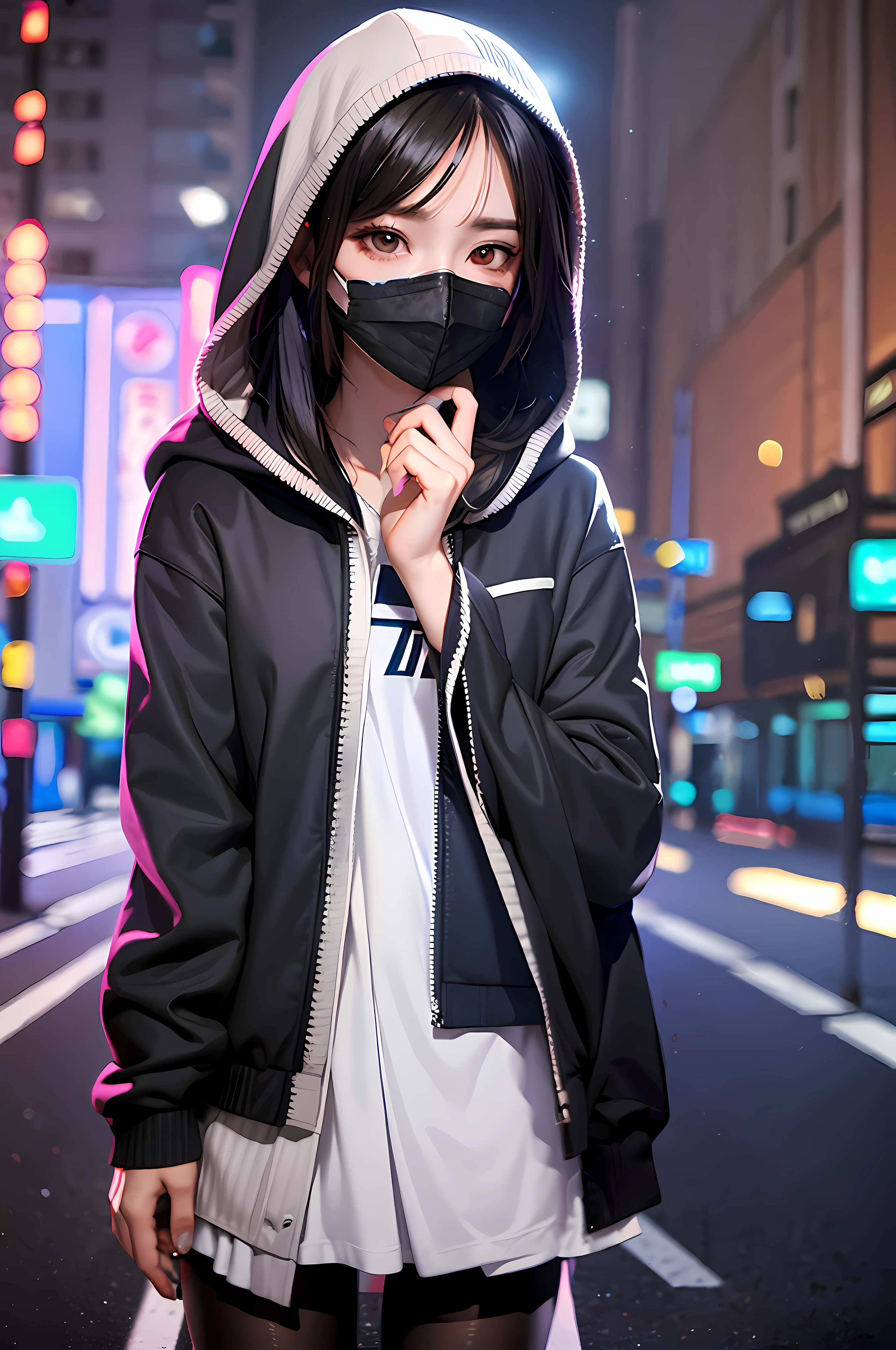 Turn into fabric mask with black colour, fabric texture